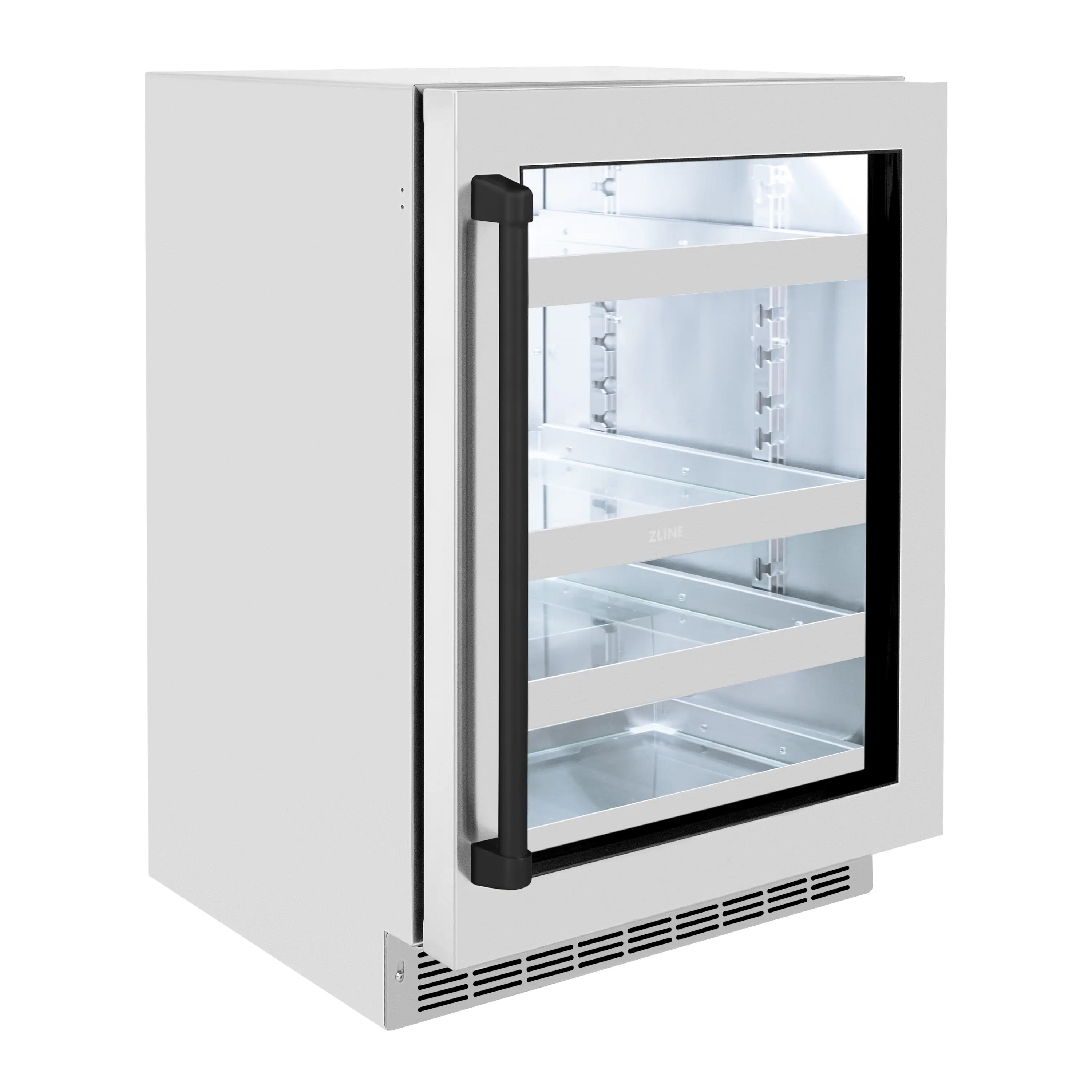 ZLINE Autograph Edition 24-Inch Touchstone 151 Can Indoor/Outdoor Beverage Fridge with Stainless Steel Glass Door and Matte Black Handle (RBSOZ-GS-24-MB) - Image 3