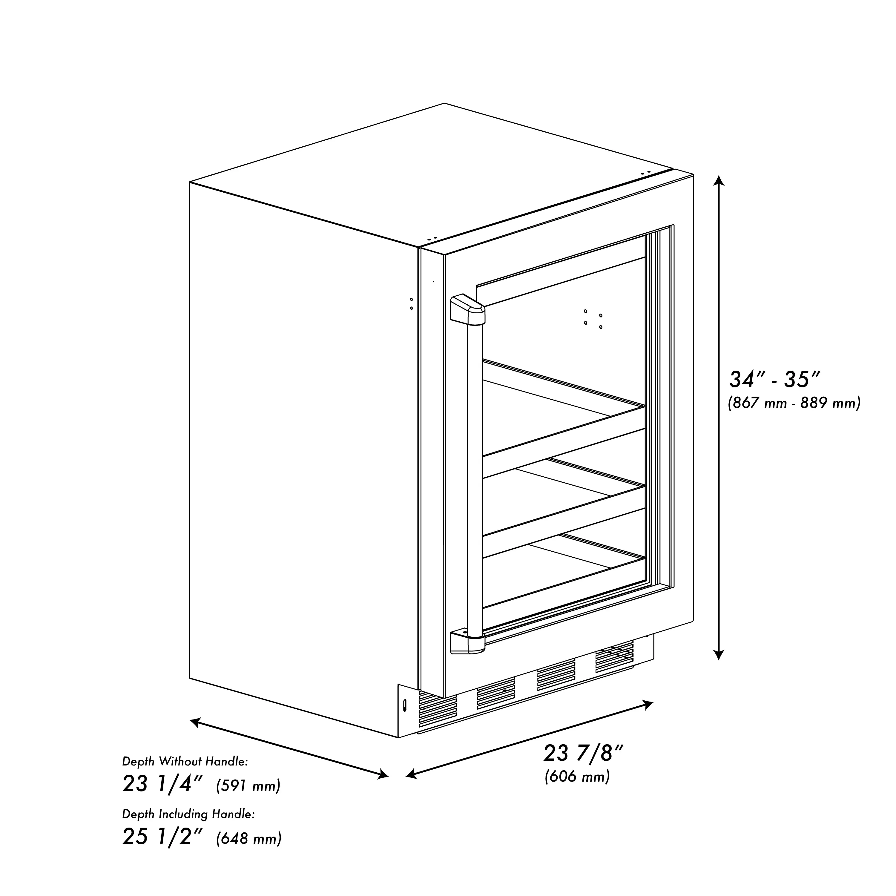 ZLINE Autograph Edition 24-Inch Touchstone 151 Can Indoor/Outdoor Beverage Fridge with Stainless Steel Glass Door and Polished Gold Handle (RBSOZ-GS-24-G) - Image 17