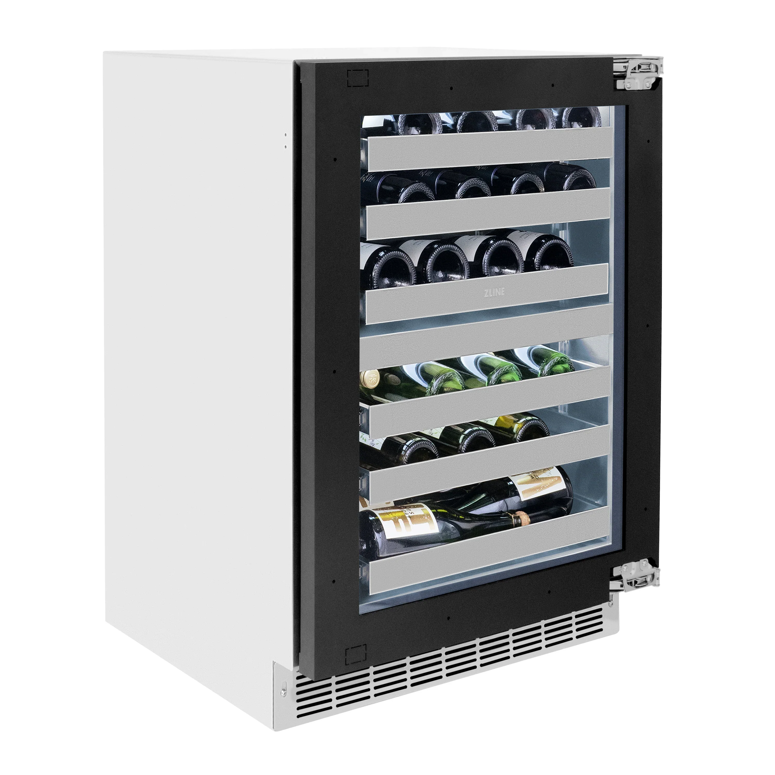 ZLINE Autograph Edition 24 -Inch Touchstone Dual Zone 44 Bottle Indoor/Outdoor Wine Cooler with Panel Ready Glass Door and Polished Gold Handle (RWDPOZ-24-G) - Image 6