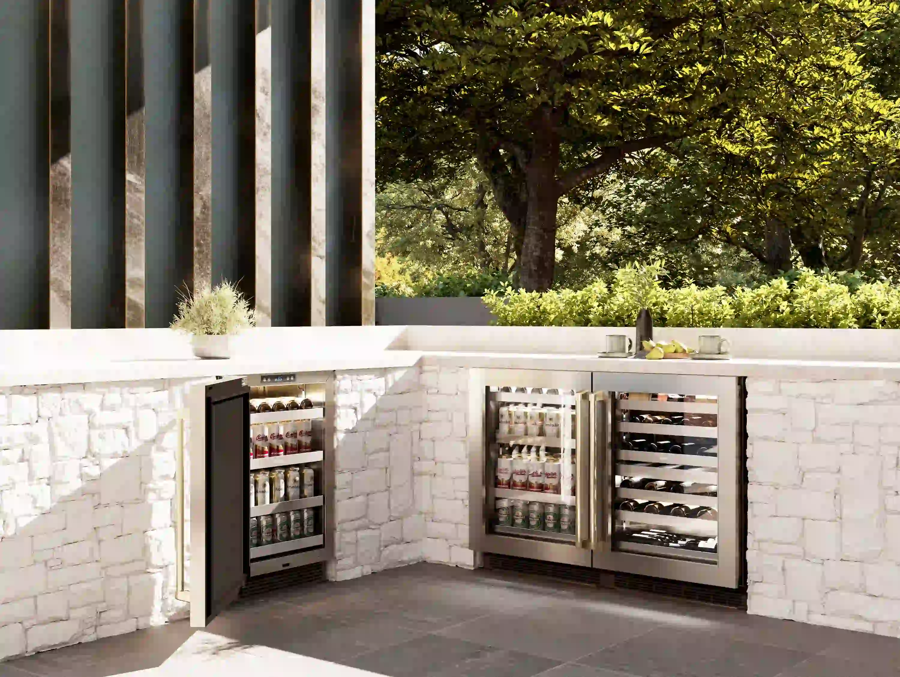 ZLINE Autograph Edition 24-Inch Touchstone Dual Zone 44 Bottle Indoor/Outdoor Wine Cooler With Stainless Steel Glass Door And Champagne Bronze Handle (RWDOZ-GS-24-CB) - Image 15