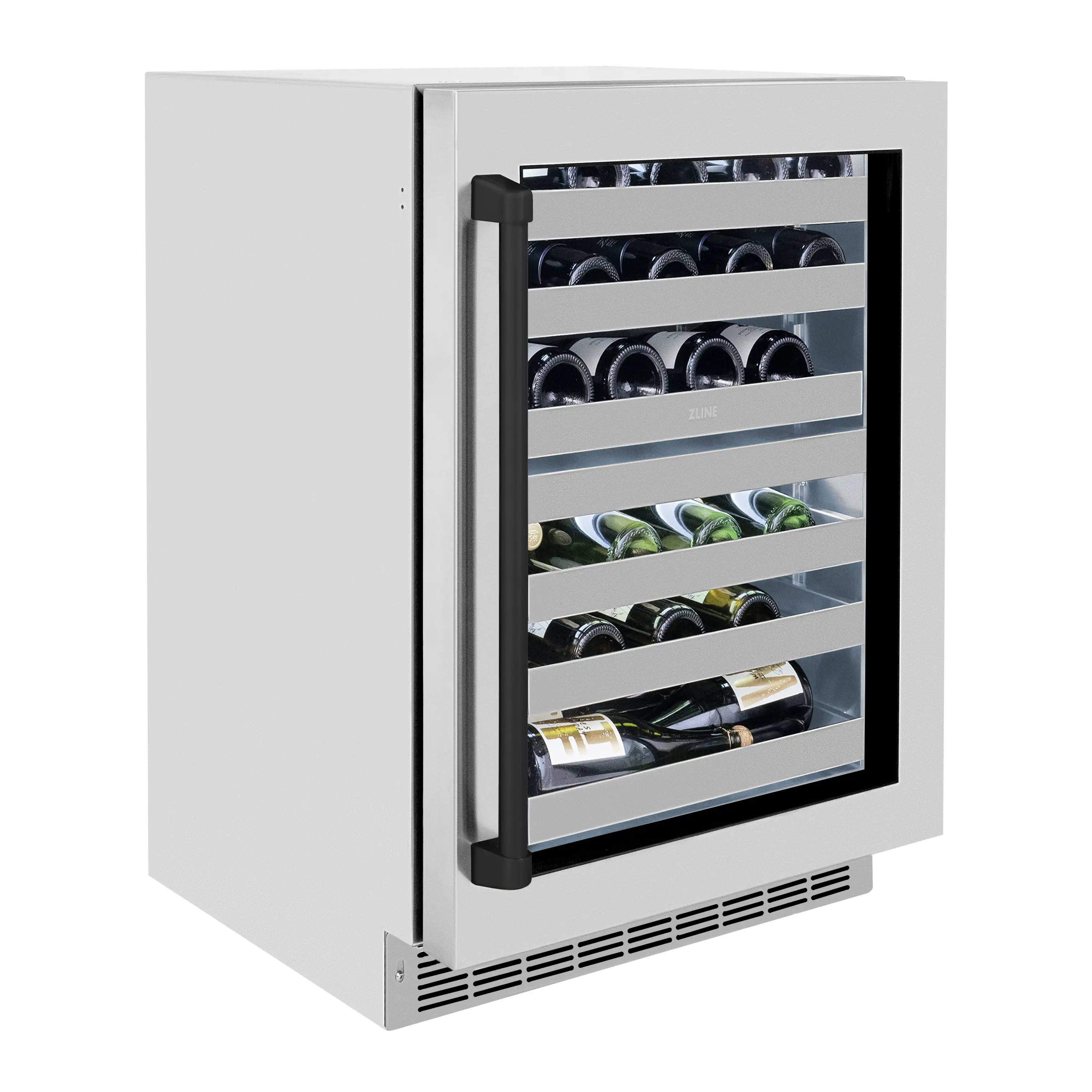 ZLINE Autograph Edition 24-Inch Touchstone Dual Zone 44 Bottle Indoor/Outdoor Wine Cooler with Stainless Steel Glass Door and Matte Black Handle (RWDOZ-GS-24-MB) - Image 3
