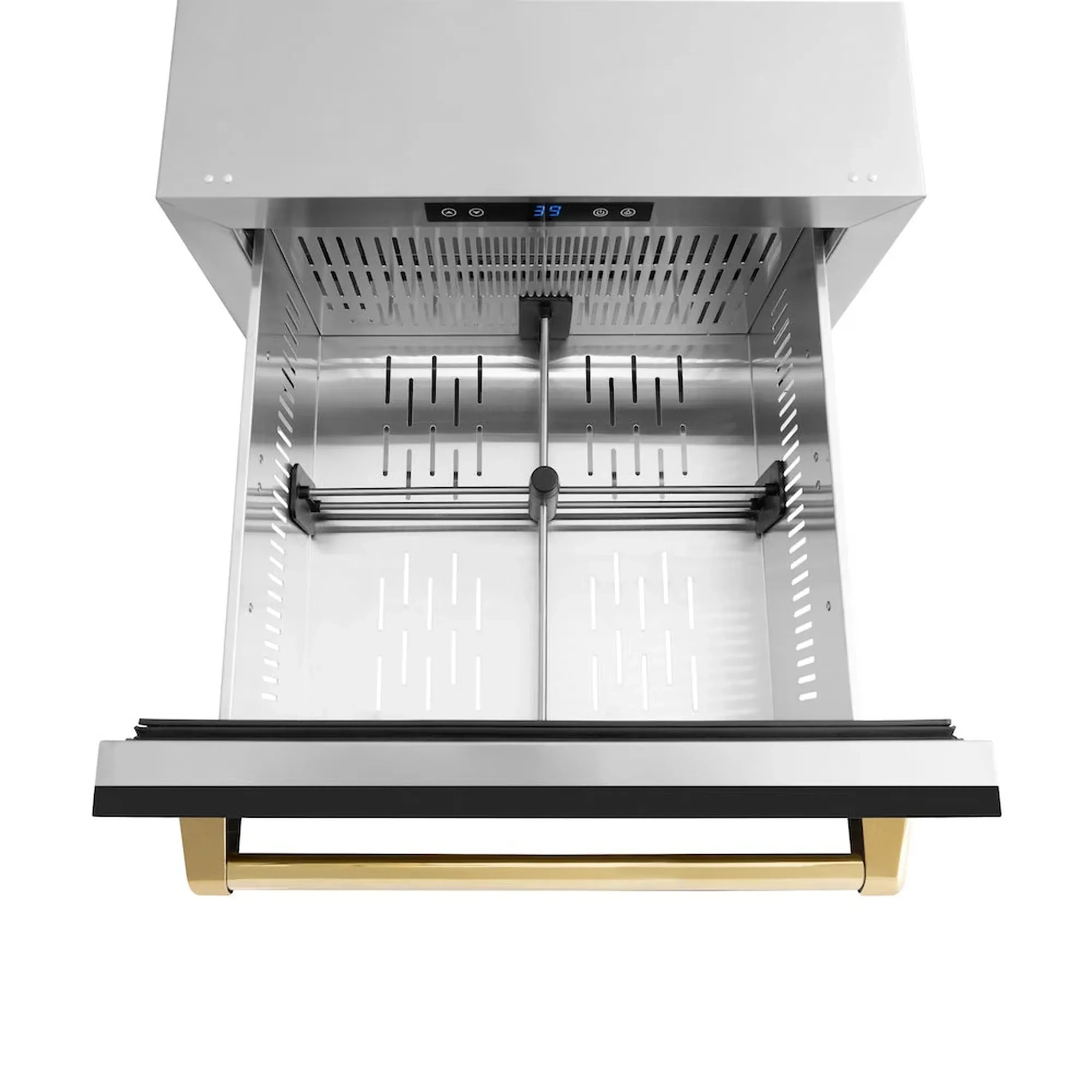 ZLINE Autograph Edition 24-Inch Touchstone Refrigerator Drawer in Black Matte and Gold Handles (RDSOZ-BLM-24-G) - Image 6