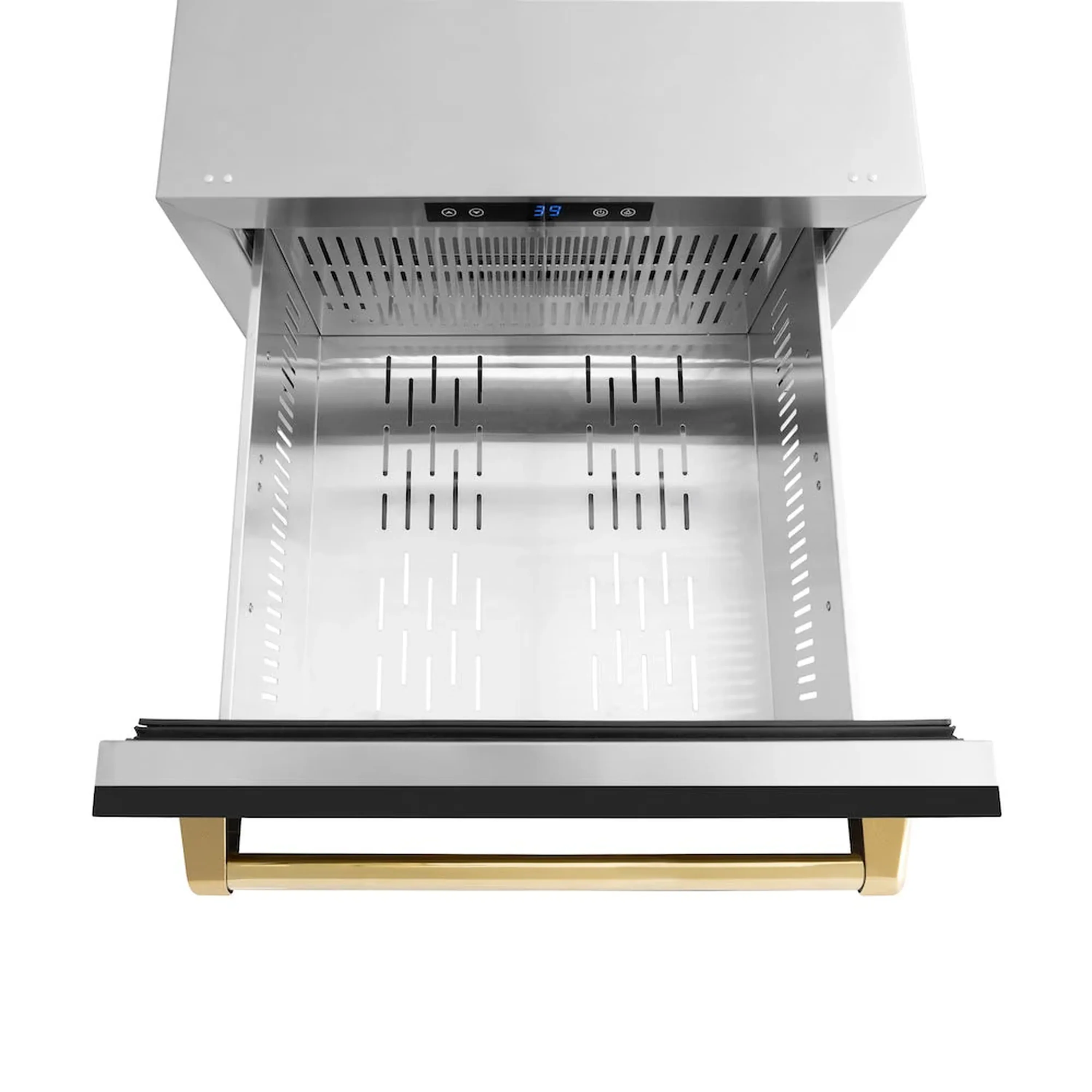 ZLINE Autograph Edition 24-Inch Touchstone Refrigerator Drawer in Black Matte and Gold Handles (RDSOZ-BLM-24-G) - Image 7