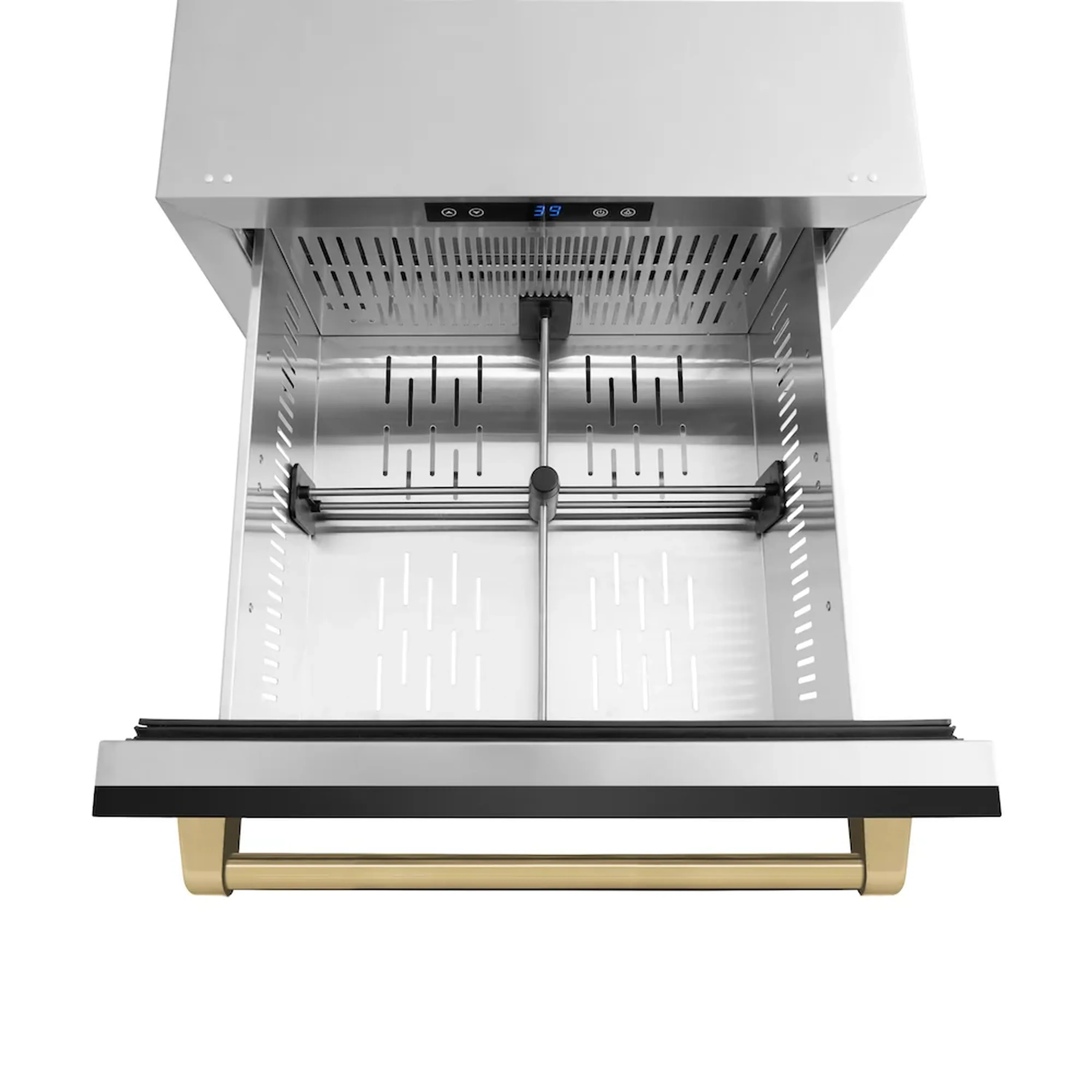 ZLINE Autograph Edition 24-Inch Touchstone Refrigerator Drawer in Black Stainless Steel and Champagne Bronze Handles (RDSOZ-BS-24-CB) - Image 5