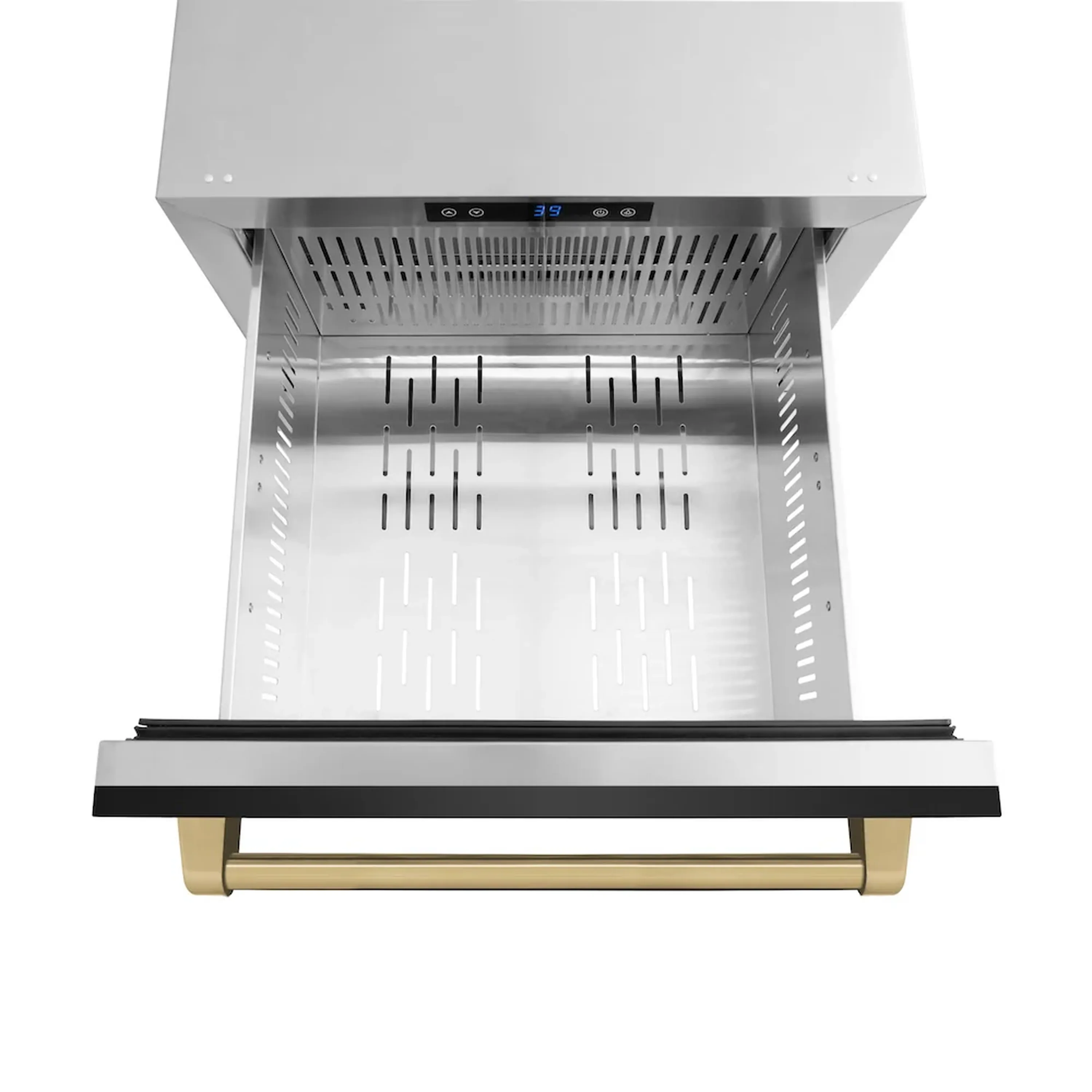 ZLINE Autograph Edition 24-Inch Touchstone Refrigerator Drawer in Black Stainless Steel and Champagne Bronze Handles (RDSOZ-BS-24-CB) - Image 7