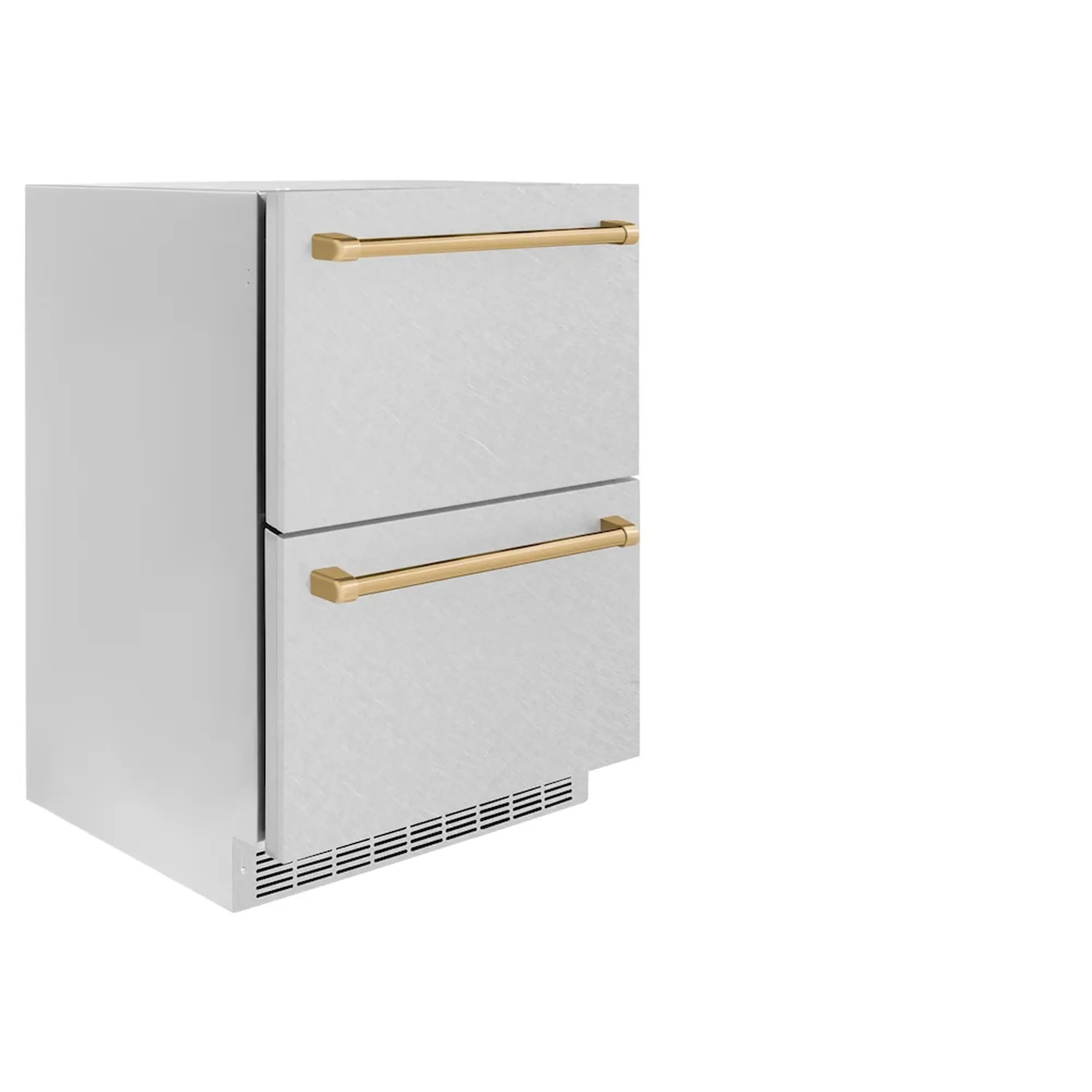 ZLINE Autograph Edition 24-Inch Touchstone Refrigerator Drawer in DuraSnow Stainless Steel and Champagne Bronze Handles (RDSOZ-SN-24-CB) - Image 2