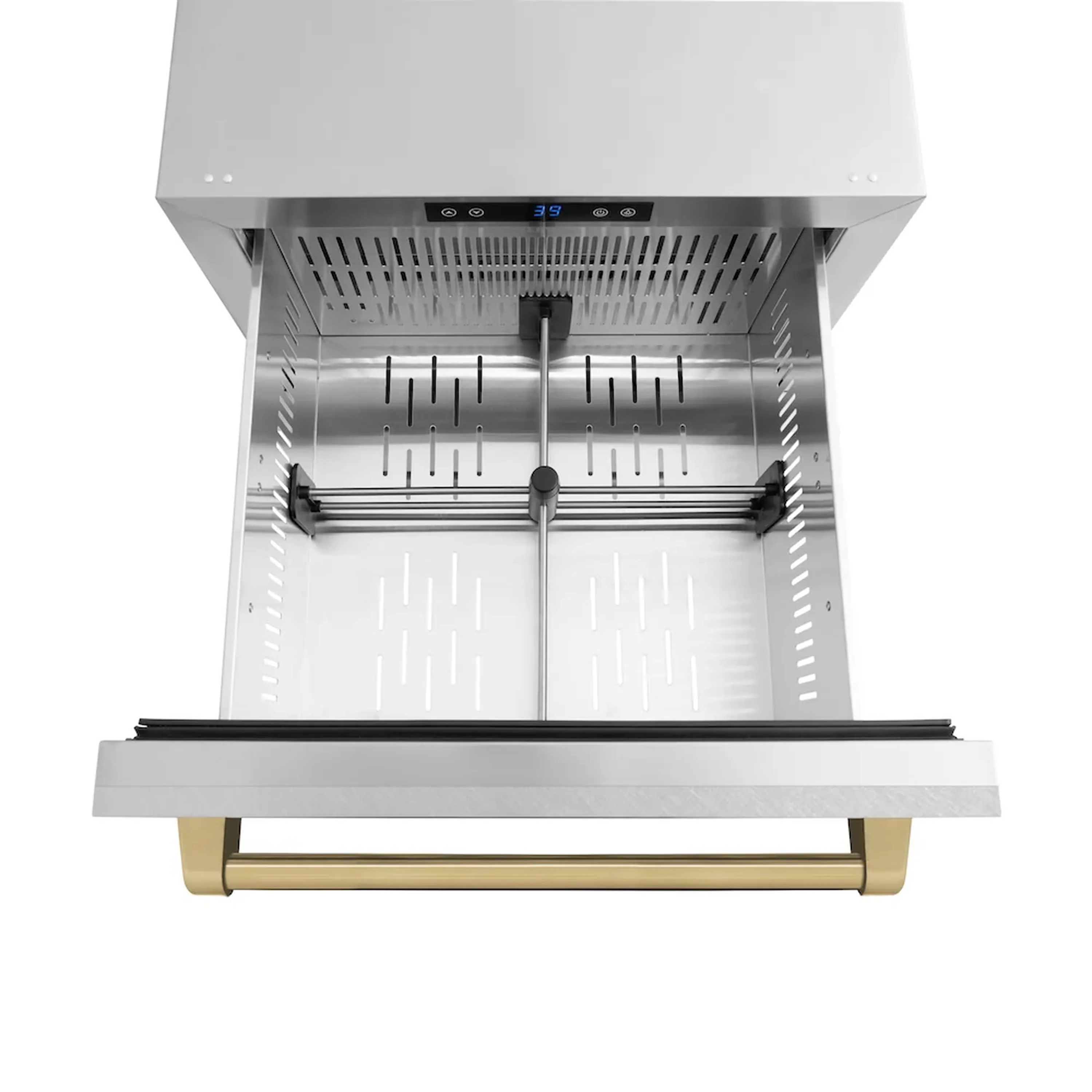 ZLINE Autograph Edition 24-Inch Touchstone Refrigerator Drawer in DuraSnow Stainless Steel and Champagne Bronze Handles (RDSOZ-SN-24-CB) - Image 5