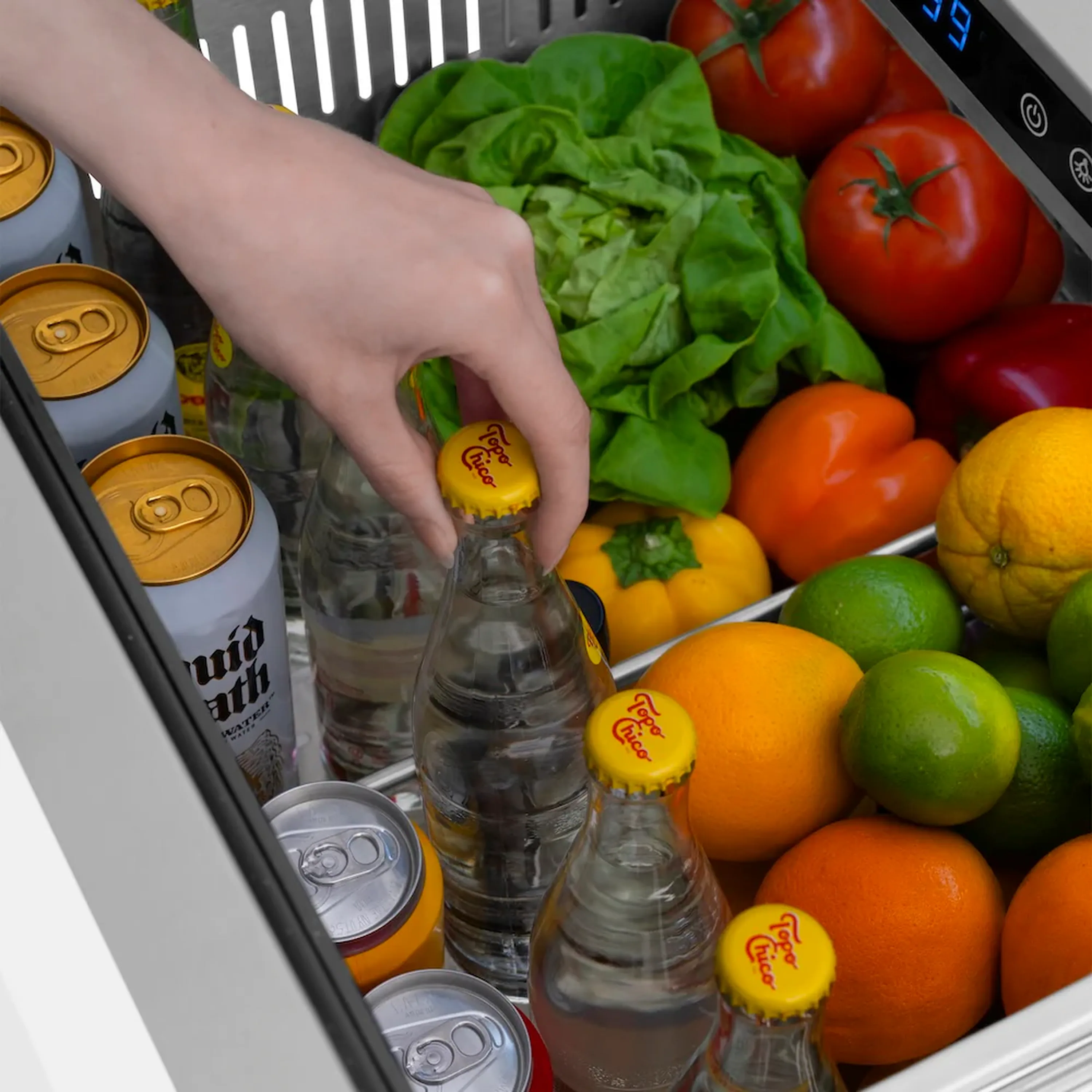 ZLINE Autograph Edition 24-Inch Touchstone Refrigerator Drawer in White Matte and Gold Handles (RDSOZ-WM-24-G) - Image 10