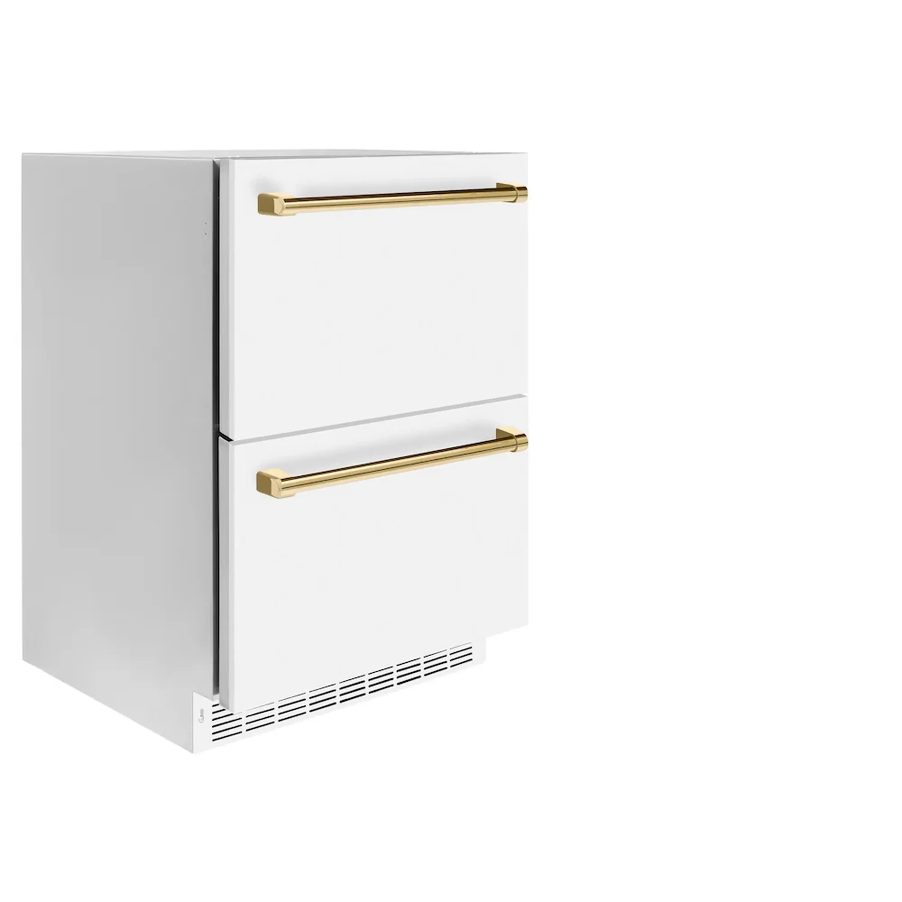 ZLINE Autograph Edition 24-Inch Touchstone Refrigerator Drawer in White Matte and Gold Handles (RDSOZ-WM-24-G) - Image 2