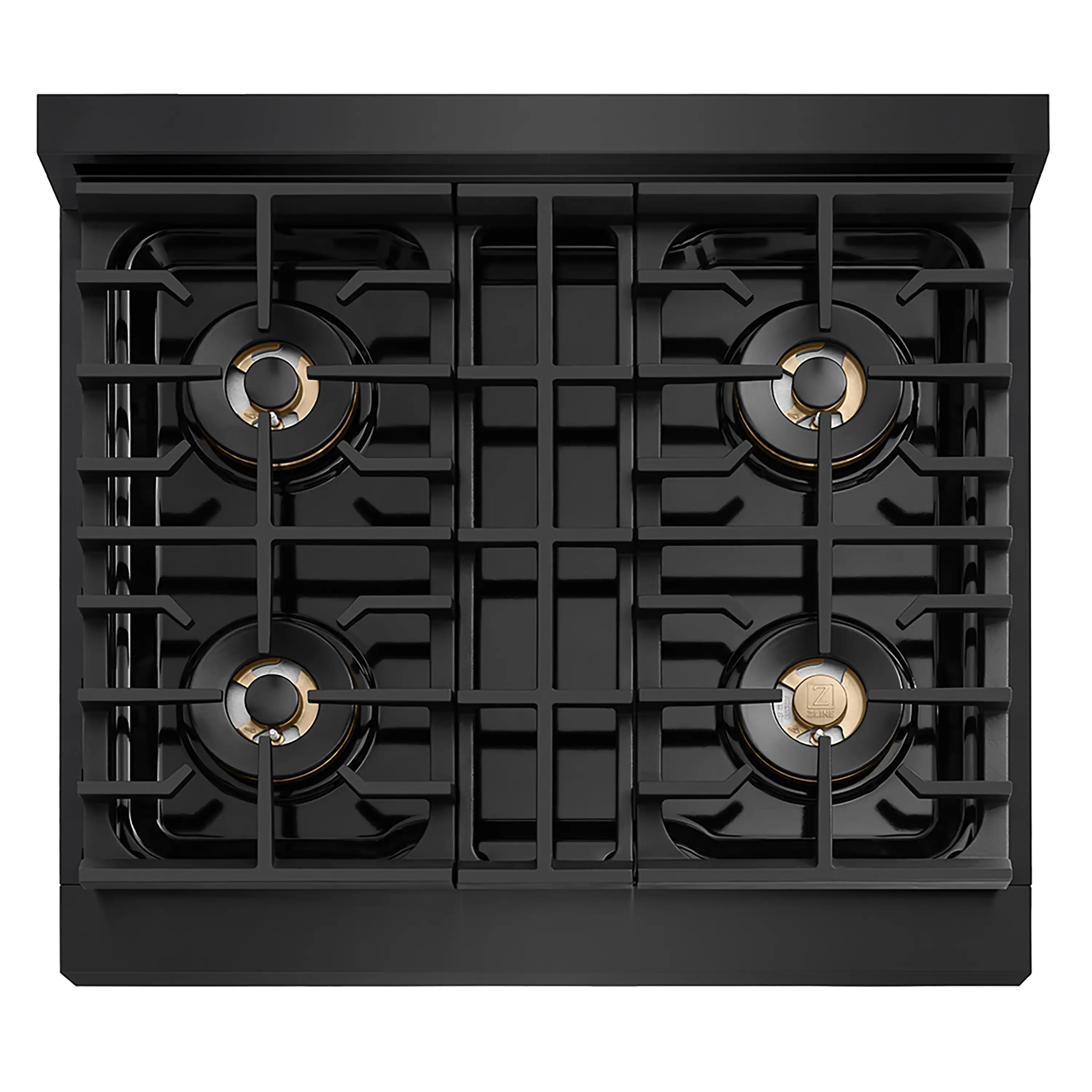 ZLINE Autograph Edition 30 in. 4.2 cu. ft. Paramount Gas Range with 4 Burner DuoPro™ Cooktop and Convection Gas Oven in Black Stainless Steel and Polished Gold Accents (PSGRBZ-30-G) - Image 3