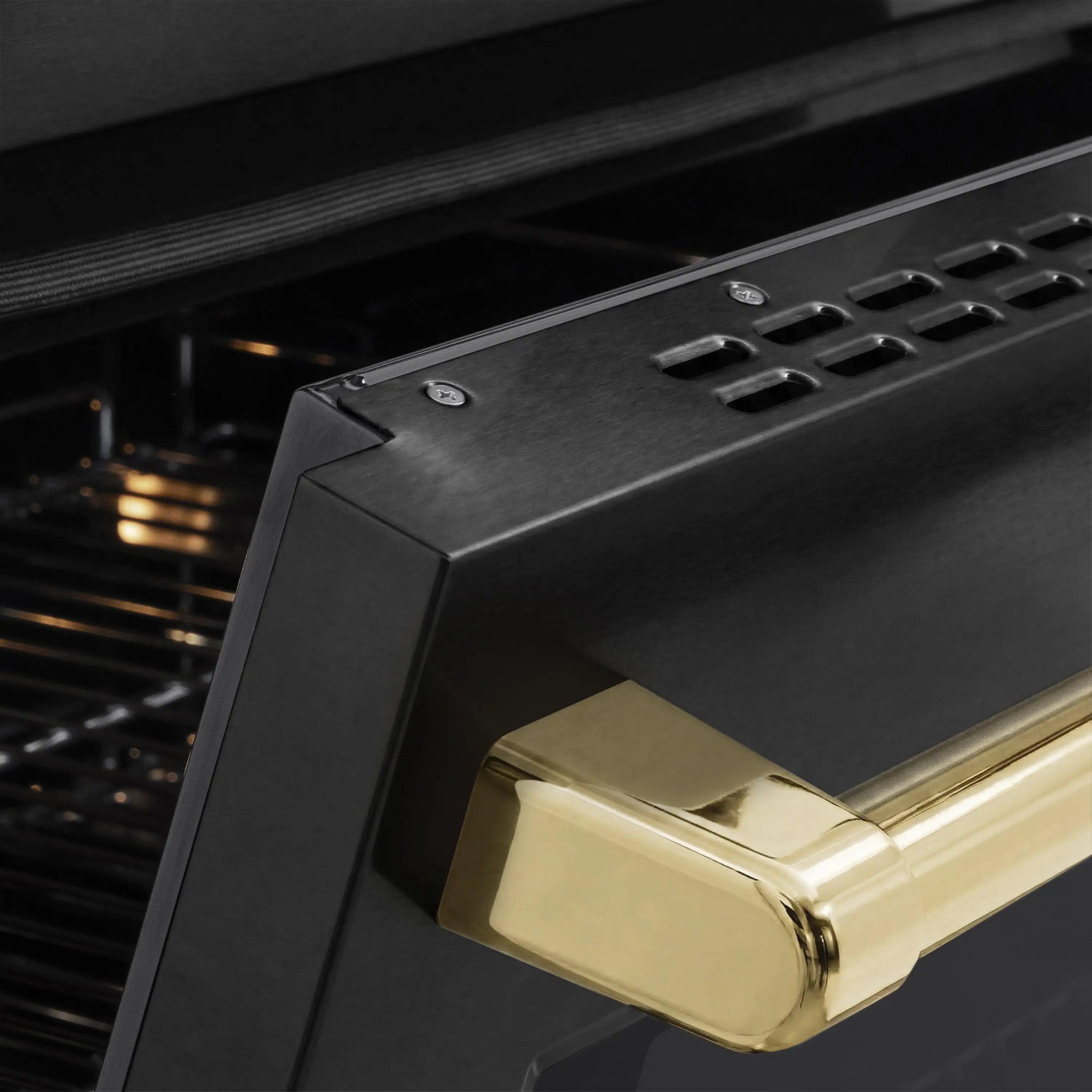 ZLINE Autograph Edition 30 in. 4.2 cu. ft. Paramount Induction Range with 4 Element Cooktop and Electric Convection Oven in Black Stainless Steel with Polished Gold Accents (SINRBZ-30-G) - Image 5