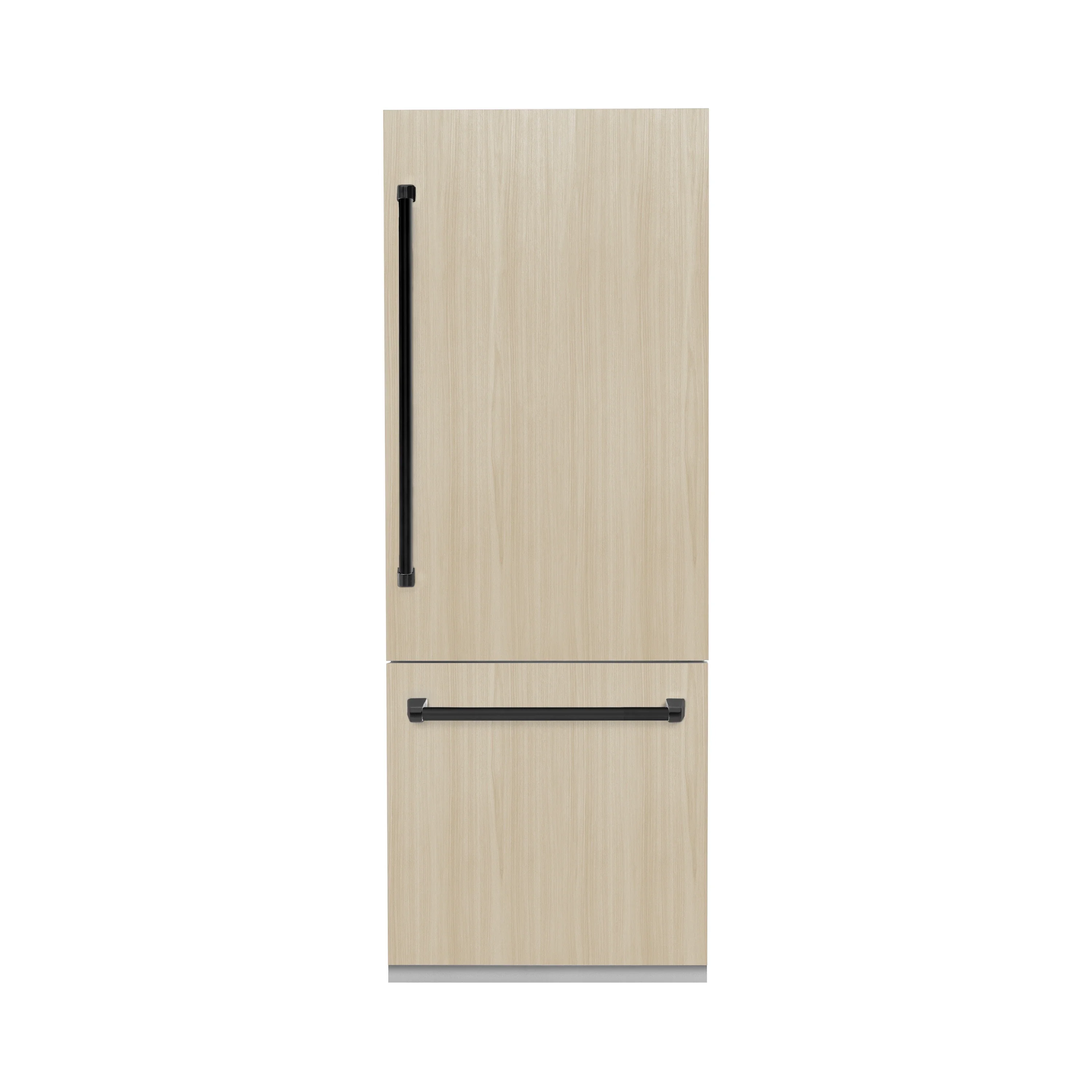 ZLINE Autograph Edition 30-Inch 16.1 Cu. Ft. Built-In Bottom Freezer Refrigerator with Water Dispenser and Ice Maker with Graphite Gray Interior in Panel Ready and Matte Black Accents (GRBIVZ-30-MB) - Image 3