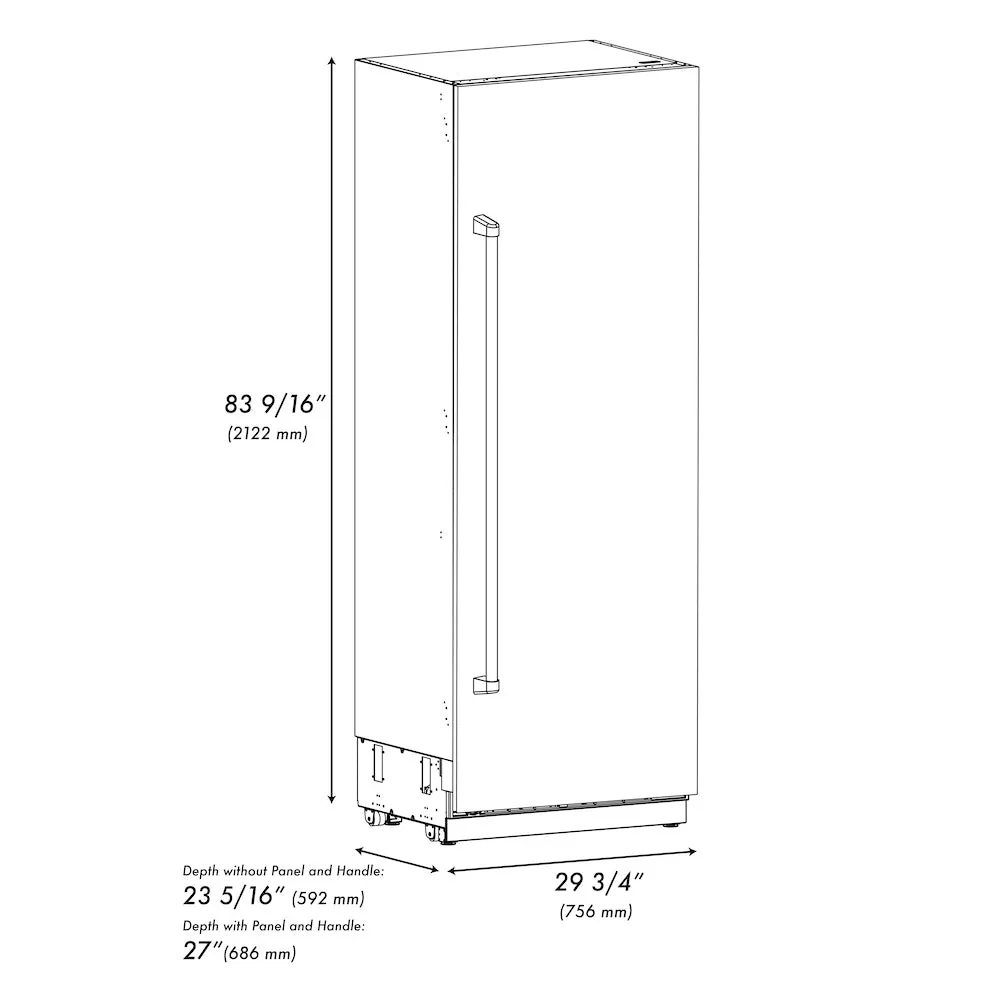 ZLINE Autograph Edition 30-Inch 16.7 Cu. Ft. Column Refrigerator in Satin Stainless Steel with Graphite Gray Interior and Champagne Bronze Accents (RCRVZ-SN-30-CB) - Image 11