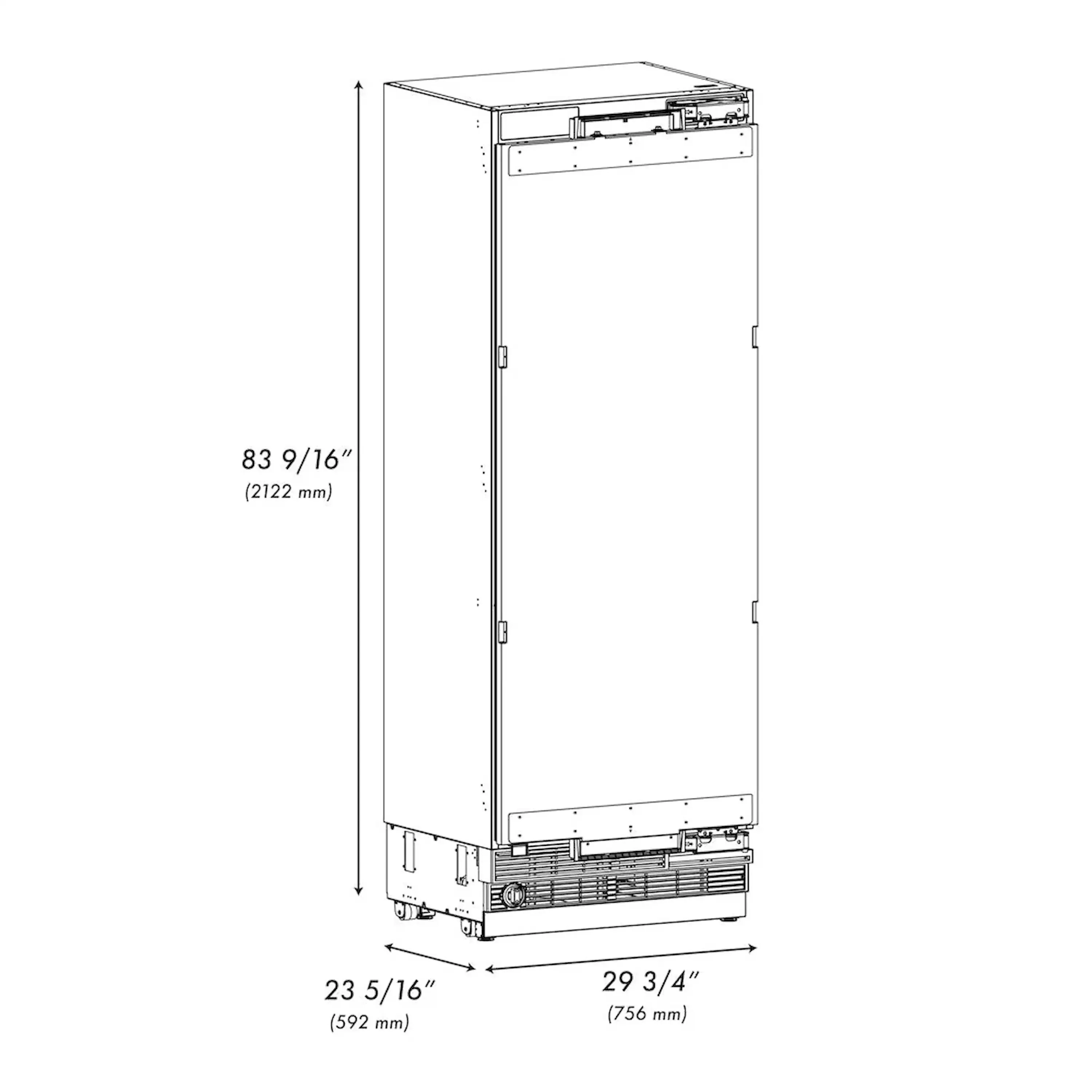 ZLINE Autograph Edition 30-Inch 16.7 Cu. Ft. Panel Ready Column Refrigerator with Graphite Gray Interior and Champagne Bronze Accents (RBCRVZ-30-CB) - Image 12