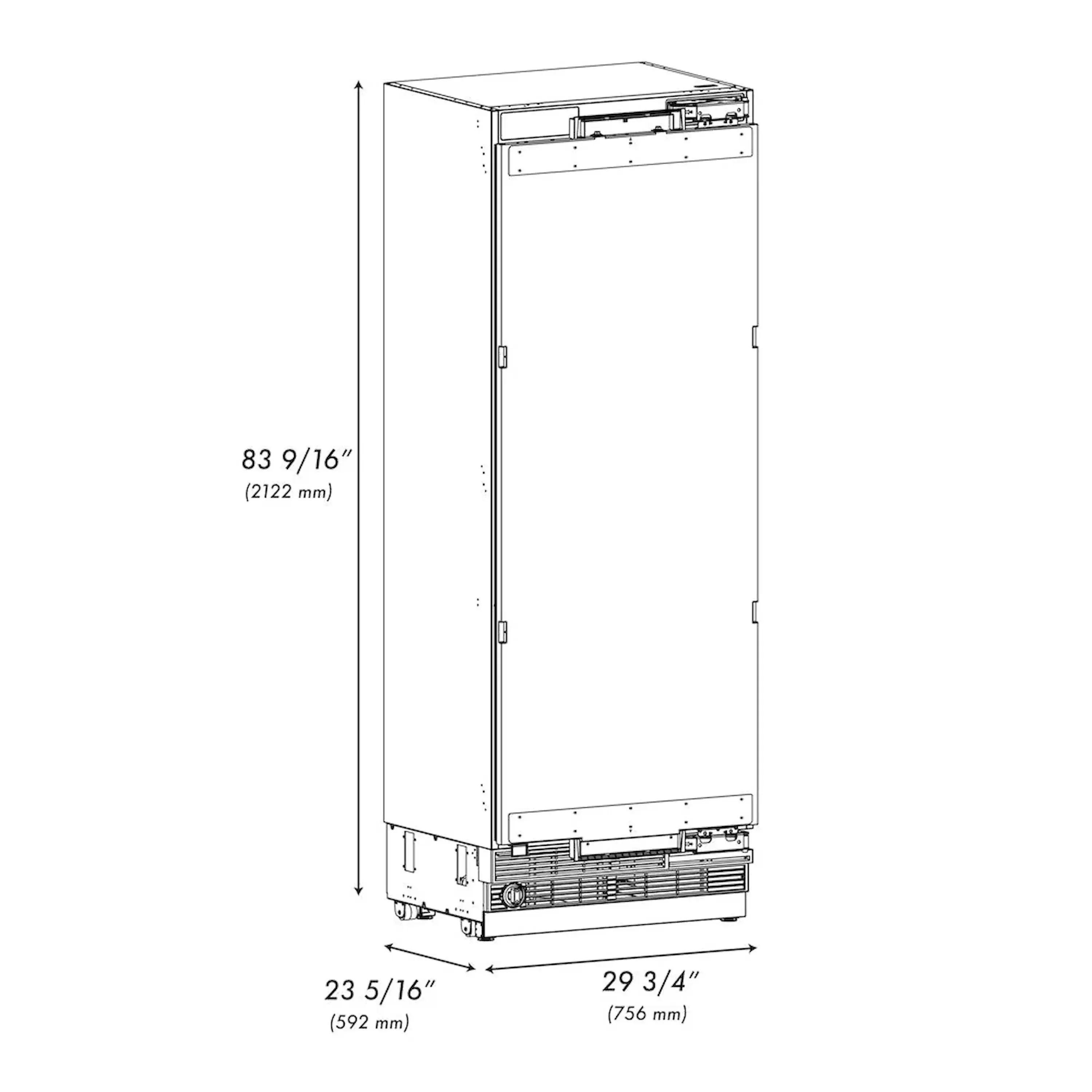 ZLINE Autograph Edition 30-Inch 16.7 Cu. Ft. Panel Ready Column Refrigerator with Graphite Gray Interior and Matte Black Accents (RBCRVZ-30-MB) - Image 11