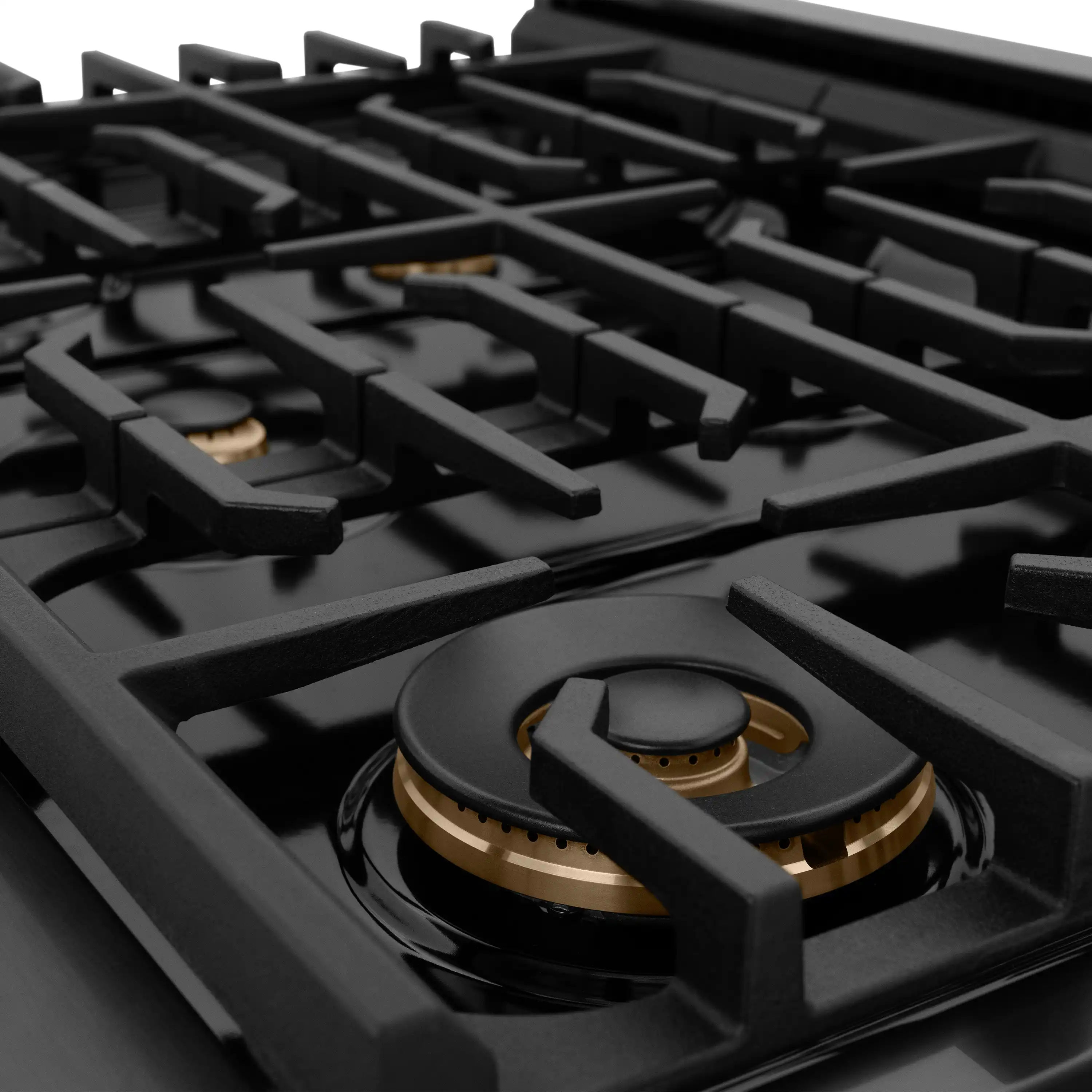ZLINE Autograph Edition 30-Inch 4.2 cu. ft. Paramount Dual Fuel Range with 4 Burner Gas Cooktop and Electric Convection Oven in Black Stainless Steel with Champagne Bronze Accents (SDRBZ-30-CB) - Image 5