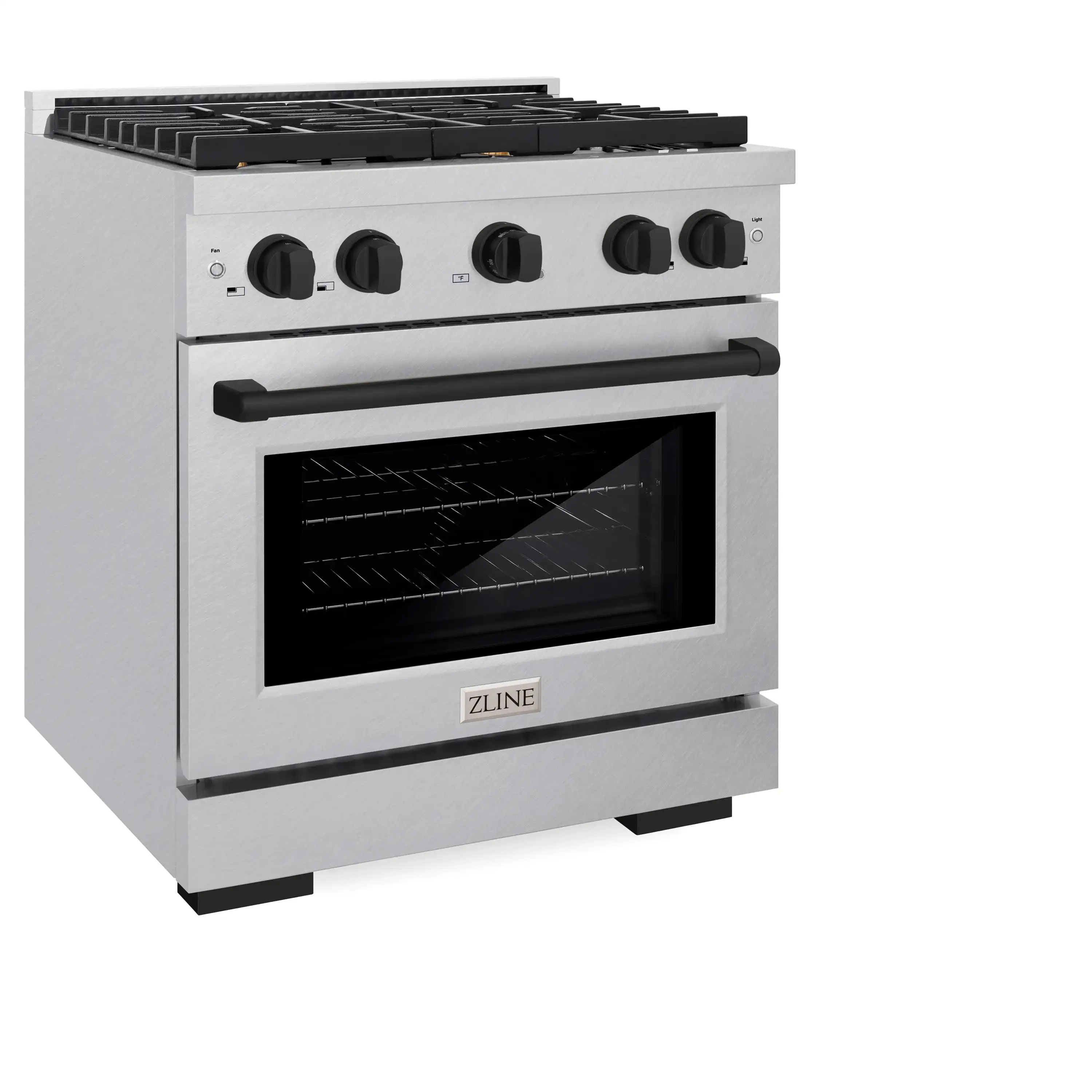 ZLINE Autograph Edition 30-Inch 4.2 cu. ft. Paramount Dual Fuel Range with 4 Burner Gas Cooktop and Electric Convection Oven in Satin Stainless Steel with Matte Black Accents (SDRSZ-30-MB) - Image 2