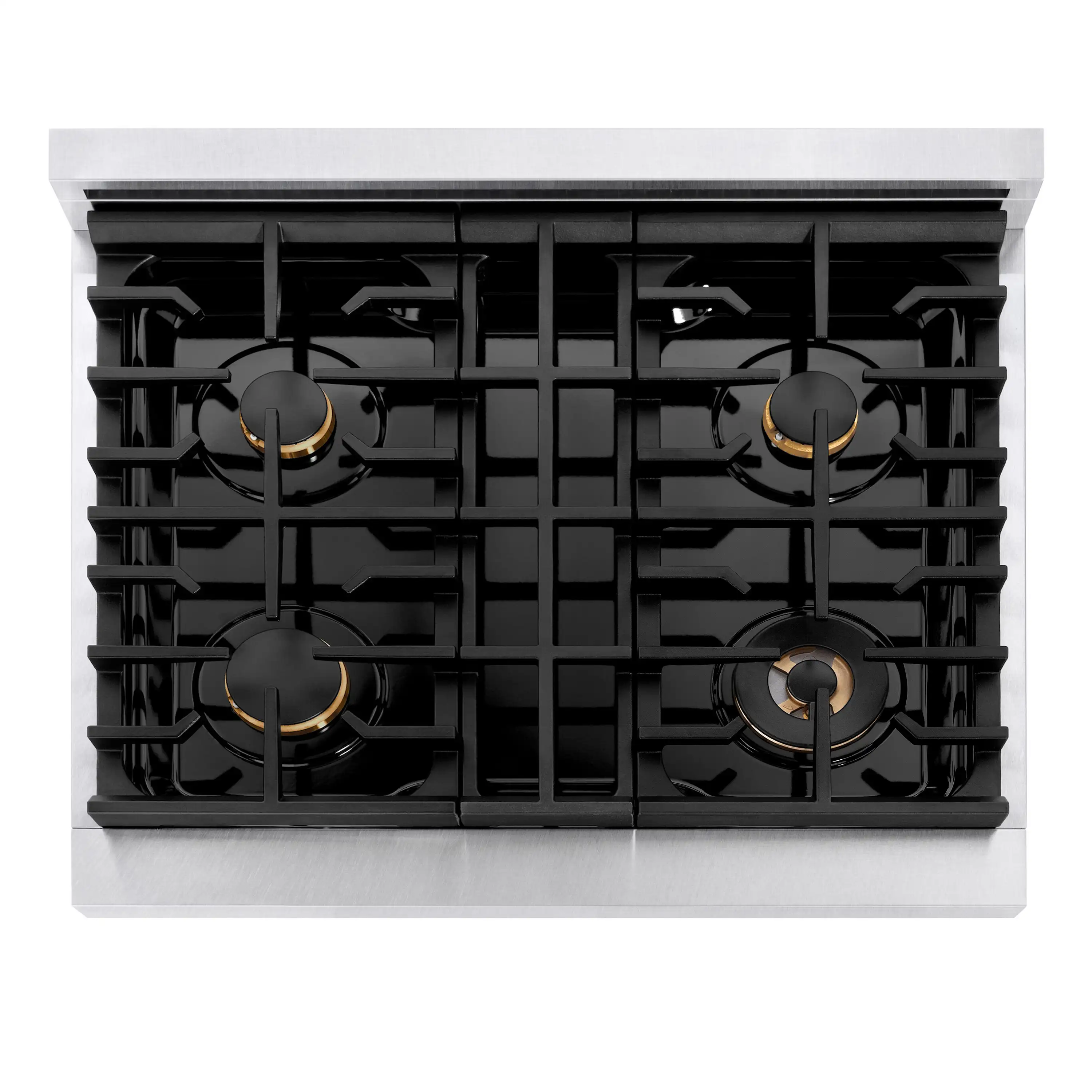 ZLINE Autograph Edition 30-Inch 4.2 cu. ft. Paramount Dual Fuel Range with 4 Burner Gas Cooktop and Electric Convection Oven in Satin Stainless Steel with Matte Black Accents (SDRSZ-30-MB) - Image 5