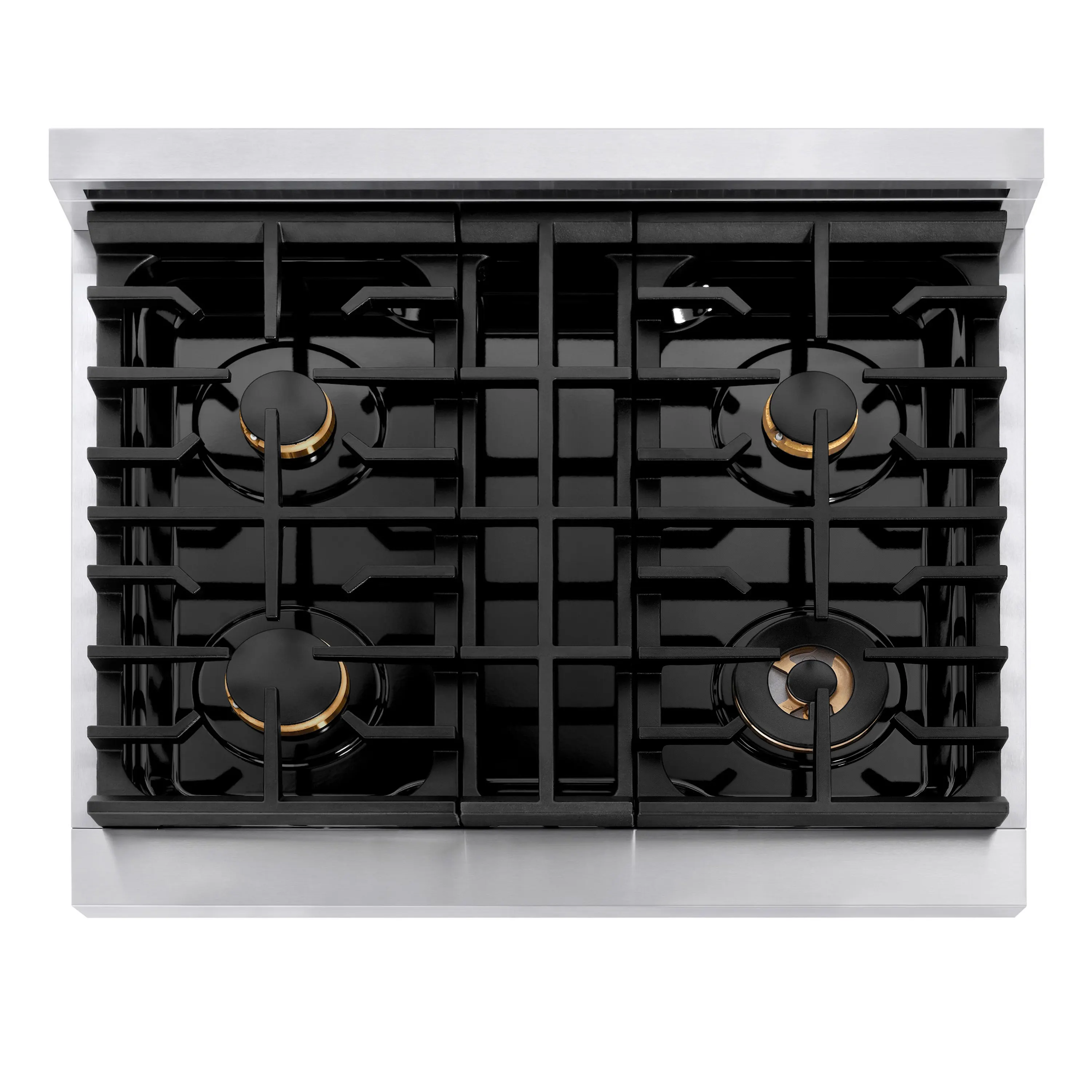 ZLINE Autograph Edition 30-Inch 4.2 cu. ft. Paramount Dual Fuel Range with 4 Burner Gas Cooktop and Electric Convection Oven in Stainless Steel with Polished Gold Accents (SDRZ-30-G) - Image 5