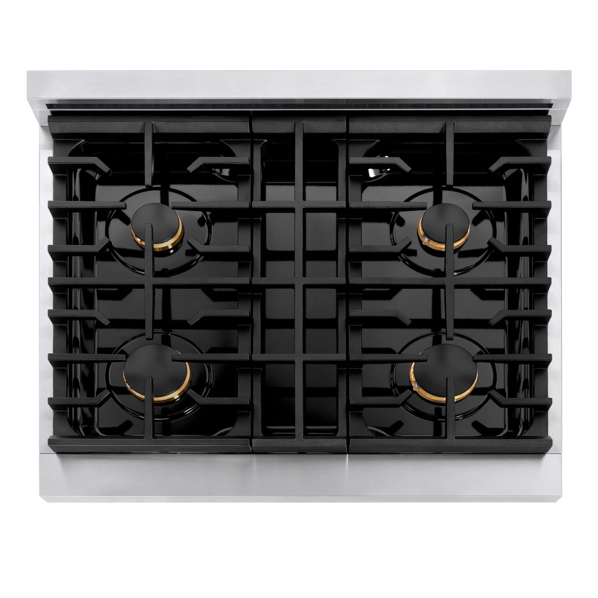 ZLINE Autograph Edition 30-Inch 4.2 cu. ft. Paramount Dual Fuel Range with 4 Burner Gas Cooktop and Electric Convection Oven in Stainless Steel with White Matte Door and Matte Black Accents (SDRZ-WM-30-MB) - Image 5