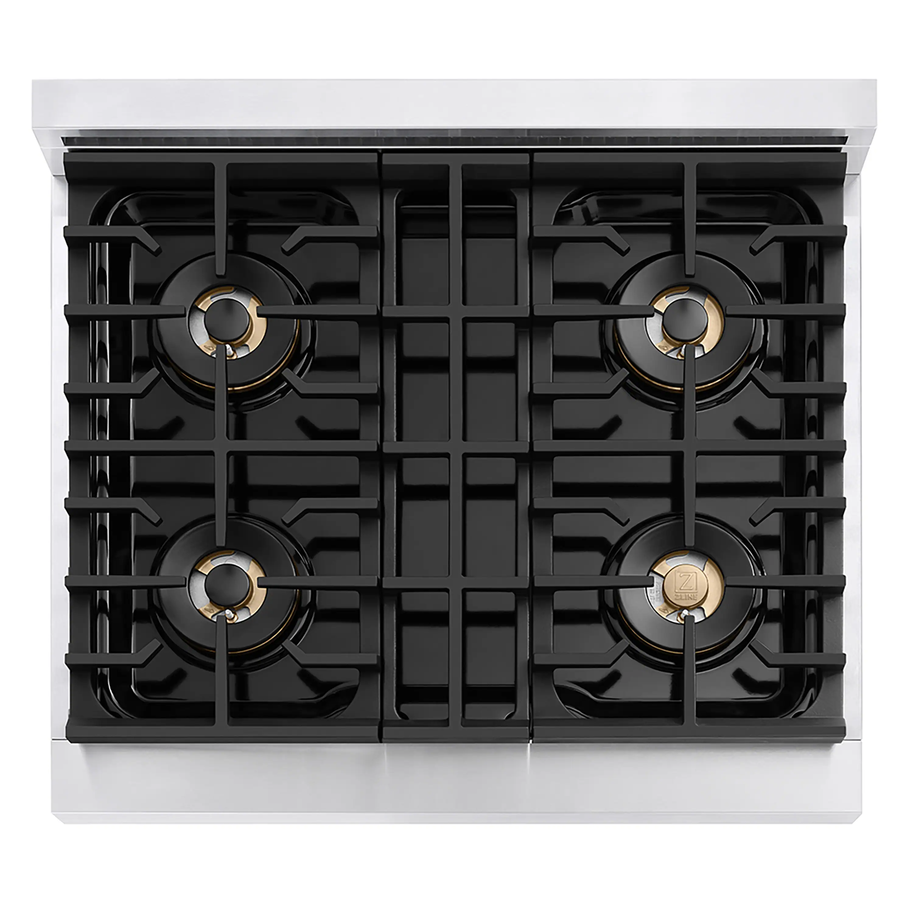 ZLINE Autograph Edition 30-Inch 4.2 cu. ft. Paramount Gas Range with 4 Burner DuoPro™ Cooktop and Convection Gas Oven in Stainless Steel with Champagne Bronze Accents (PSGRZ-30-CB) - Image 3