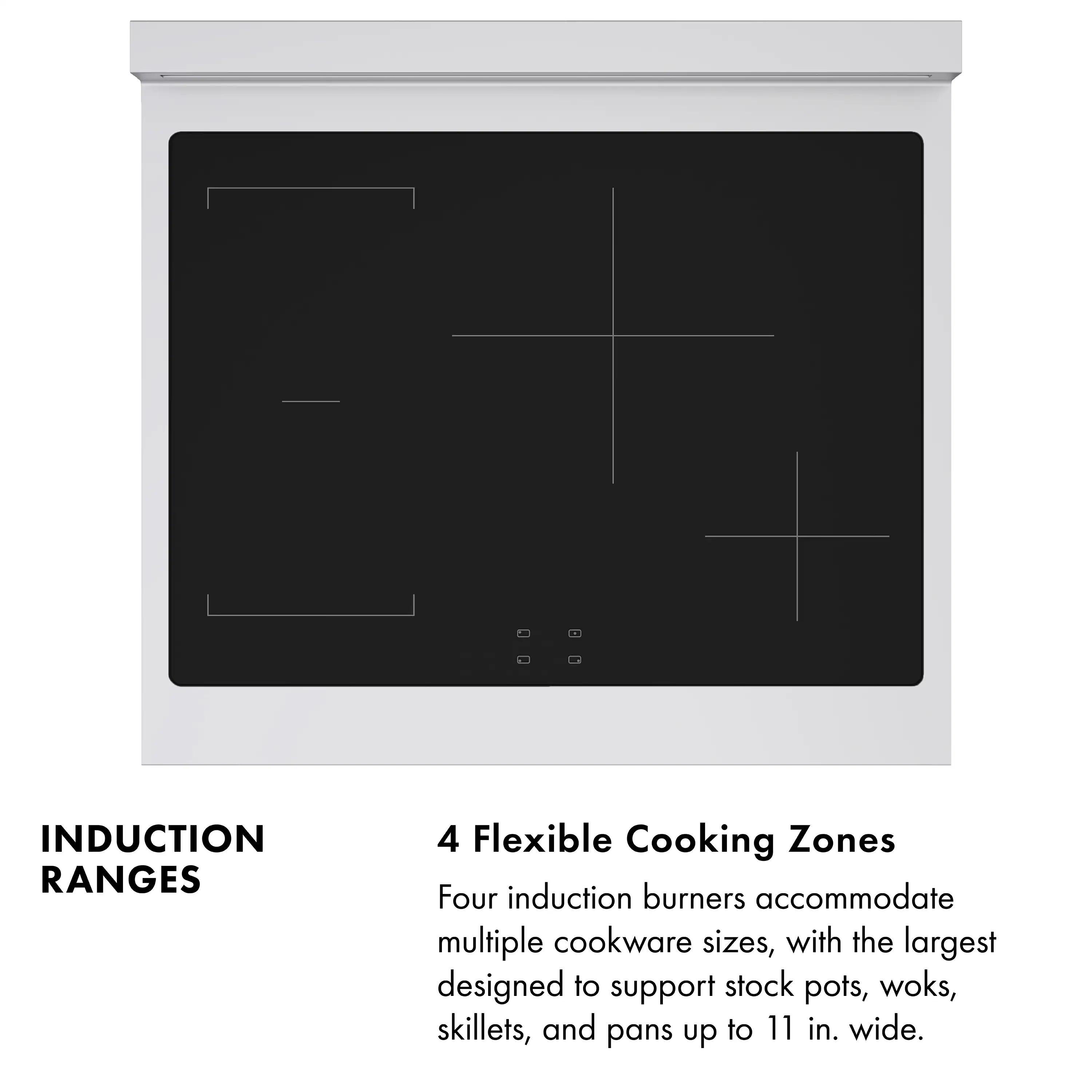 ZLINE Autograph Edition 30-Inch 4.2 Cu. Ft. Paramount Induction Range with 4 Element Cooktop and Electric Convection Oven in Satin Stainless Steel with White Matte Door and Champagne Bronze Accents (SINRSZ-WM-30-CB) - Image 10