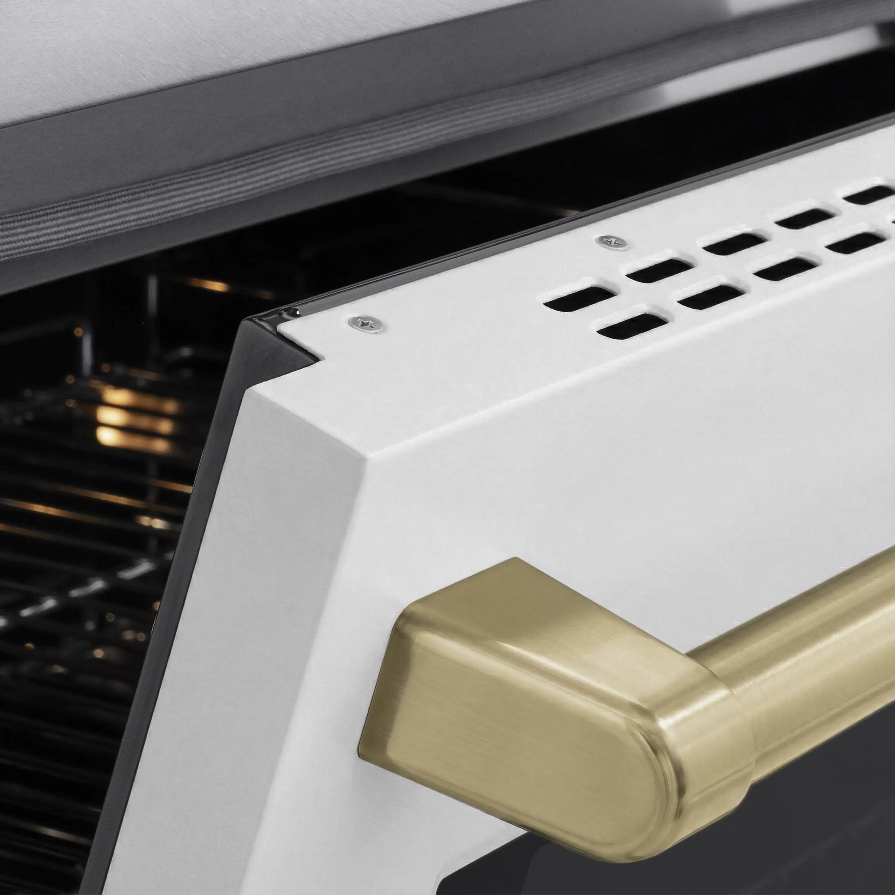 ZLINE Autograph Edition 30-Inch 4.2 Cu. Ft. Paramount Induction Range with 4 Element Cooktop and Electric Convection Oven in Satin Stainless Steel with White Matte Door and Champagne Bronze Accents (SINRSZ-WM-30-CB) - Image 6