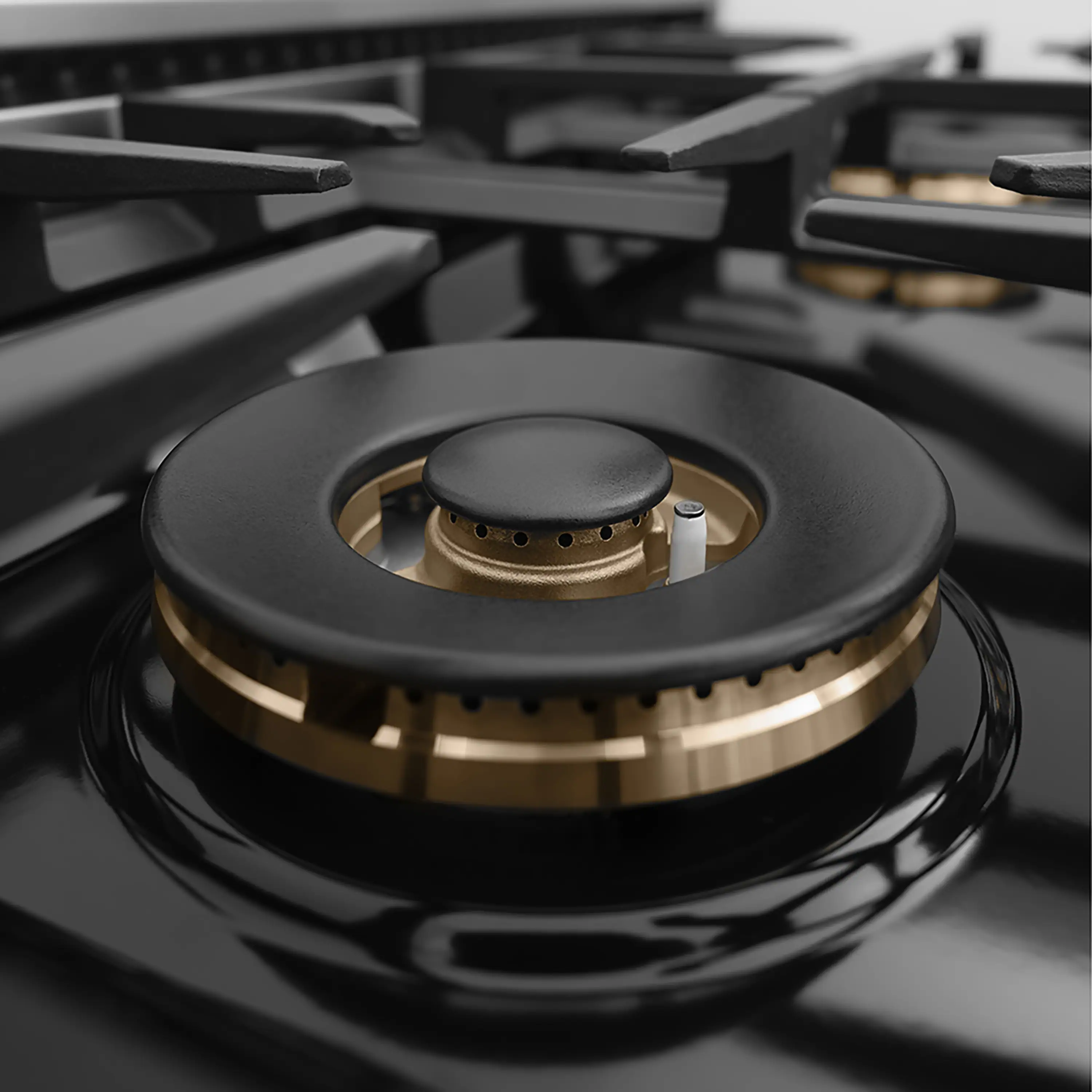 ZLINE Autograph Edition 30-Inch Classic Gas Rangetop with 4 Burner DuoPro™ Cooktop in Satin Stainless Steel and Champagne Bronze Accents (PCRTSZ-30-CB) - Image 4