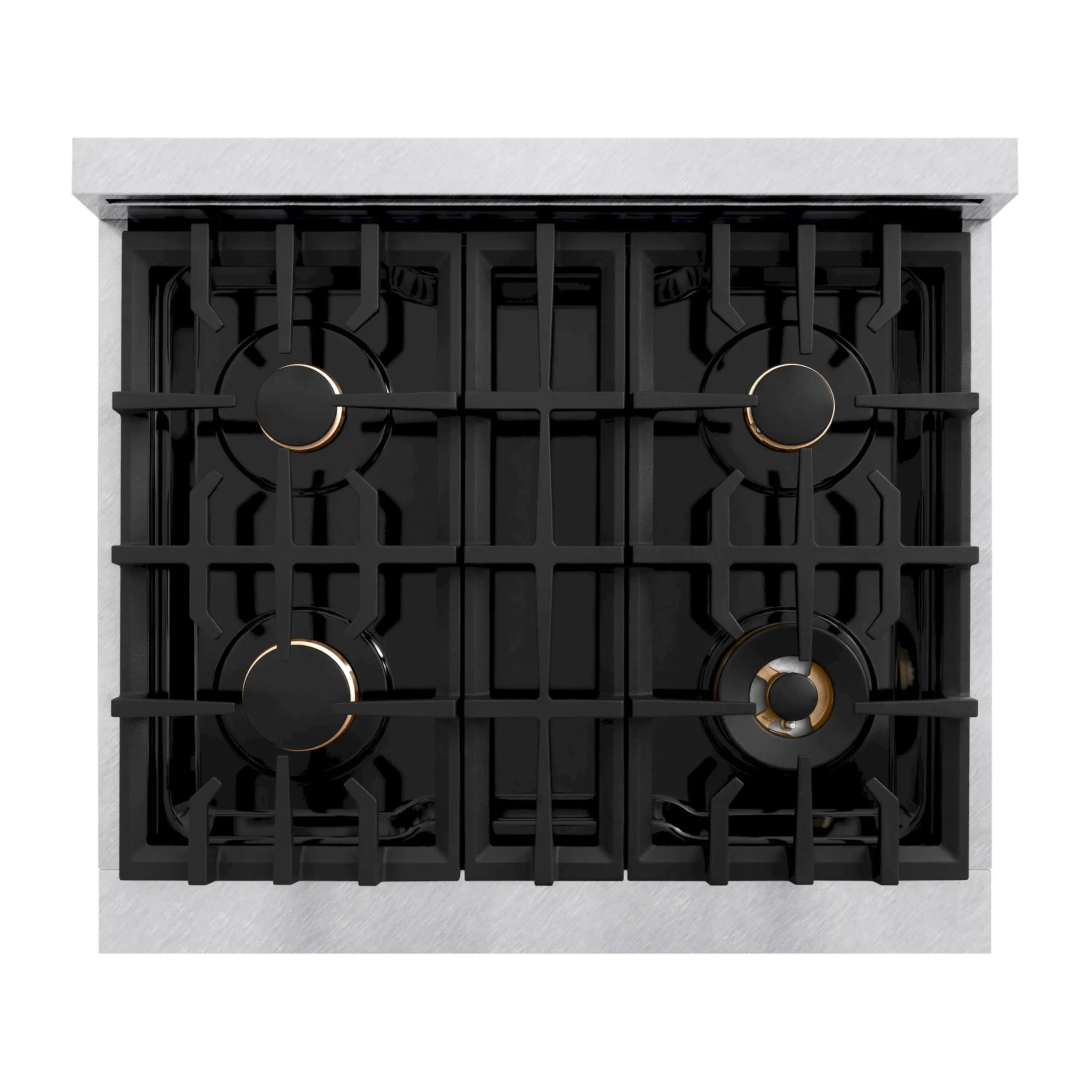ZLINE Autograph Edition 30-Inch Classic Series Dual Fuel Range with 4 Gas Burner Cooktop and 4.2 Cu. Ft. Electric Convection Oven in Satin Stainless Steel with Matte Black Accents (CDRSZ-30-MB) - Image 5