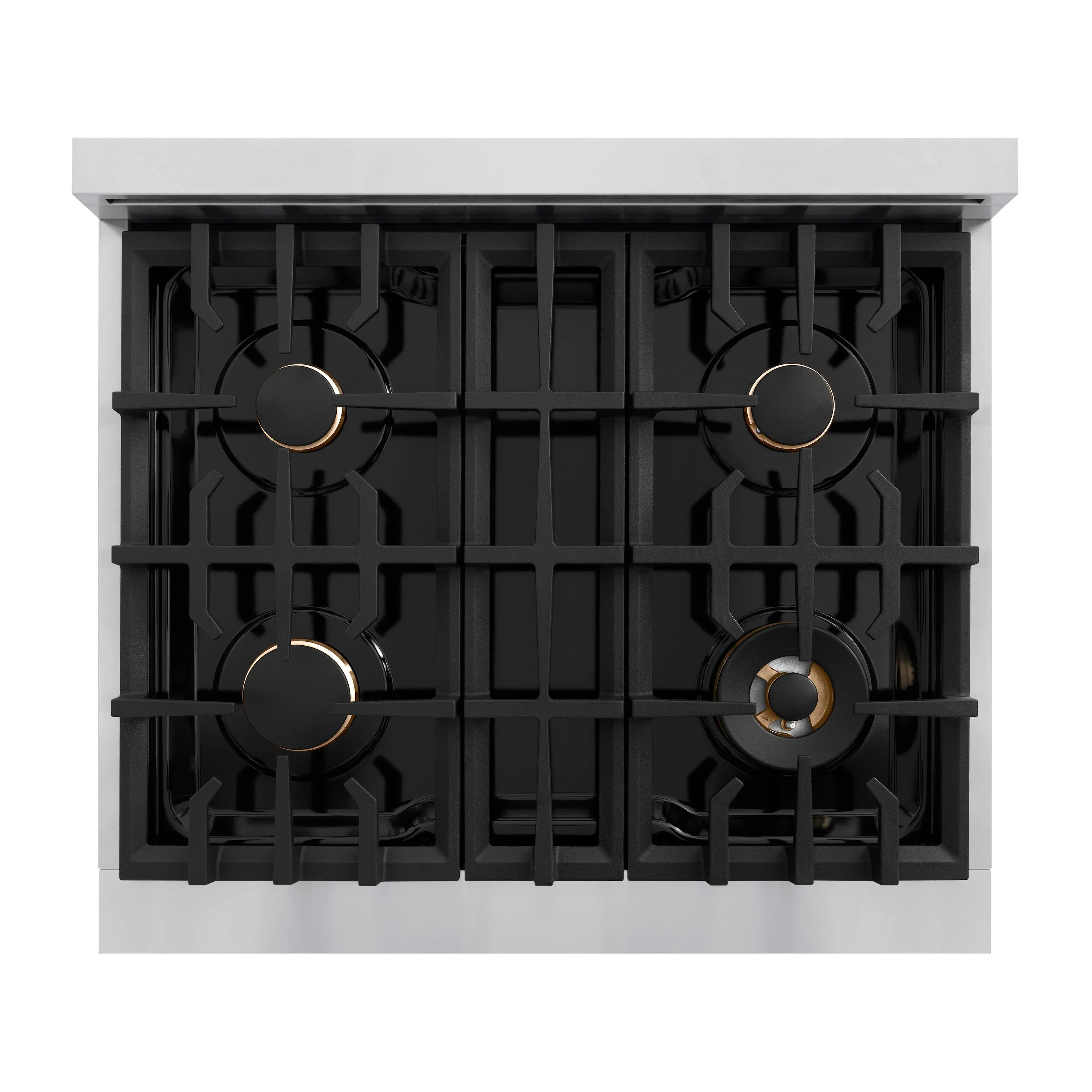 ZLINE Autograph Edition 30-Inch Classic Series Dual Fuel Range with 4 Gas Burner Cooktop and 4.2 Cu. Ft. Electric Convection Oven in Stainless Steel with White Matte Door and Matte Black Accents (CDRZ-WM-30-MB) - Image 5