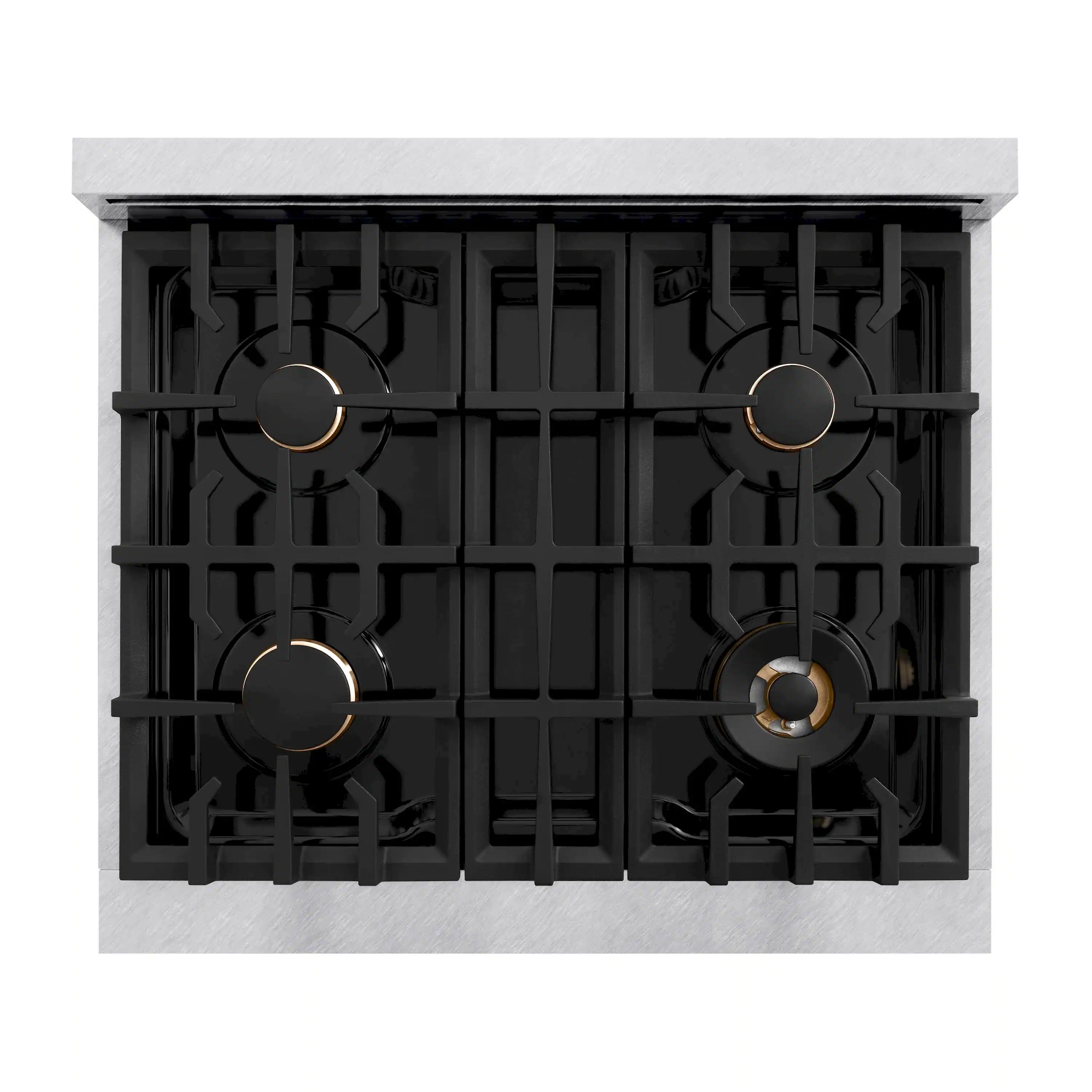 ZLINE Autograph Edition 30-Inch Classic Series Gas Range with 4 Gas Burner Cooktop and 4.2 Cu. Ft. Gas Convection Oven in Satin Stainless Steel and Matte Black Accents (CGRSZ-30-MB) - Image 5