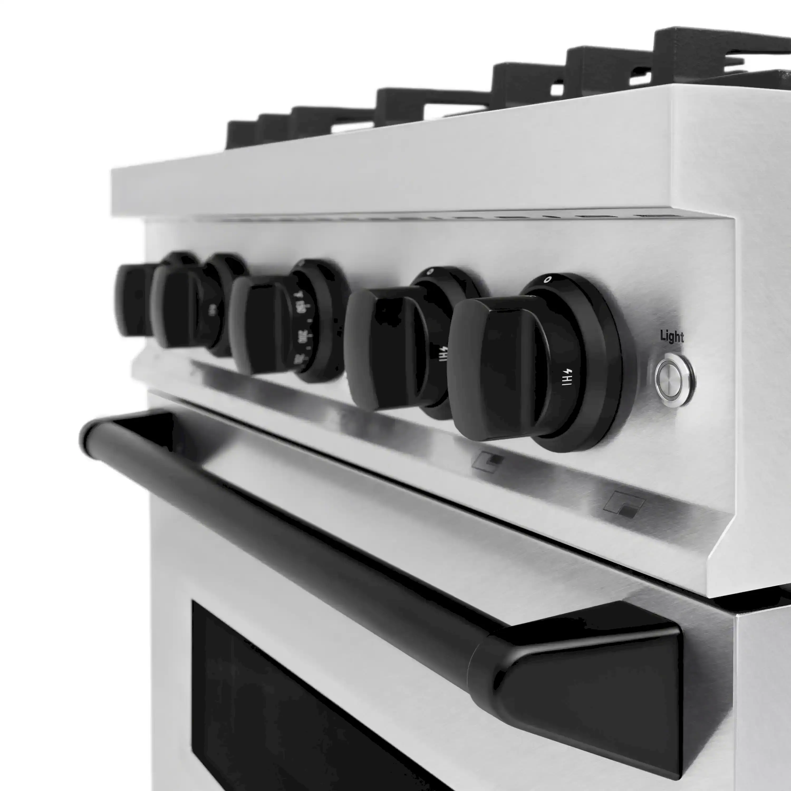 ZLINE Autograph Edition 30-Inch Classic Series Gas Range with 4 Gas Burner Cooktop and 4.2 Cu. Ft. Gas Convection Oven in Satin Stainless Steel and Matte Black Accents (CGRSZ-30-MB) - Image 6