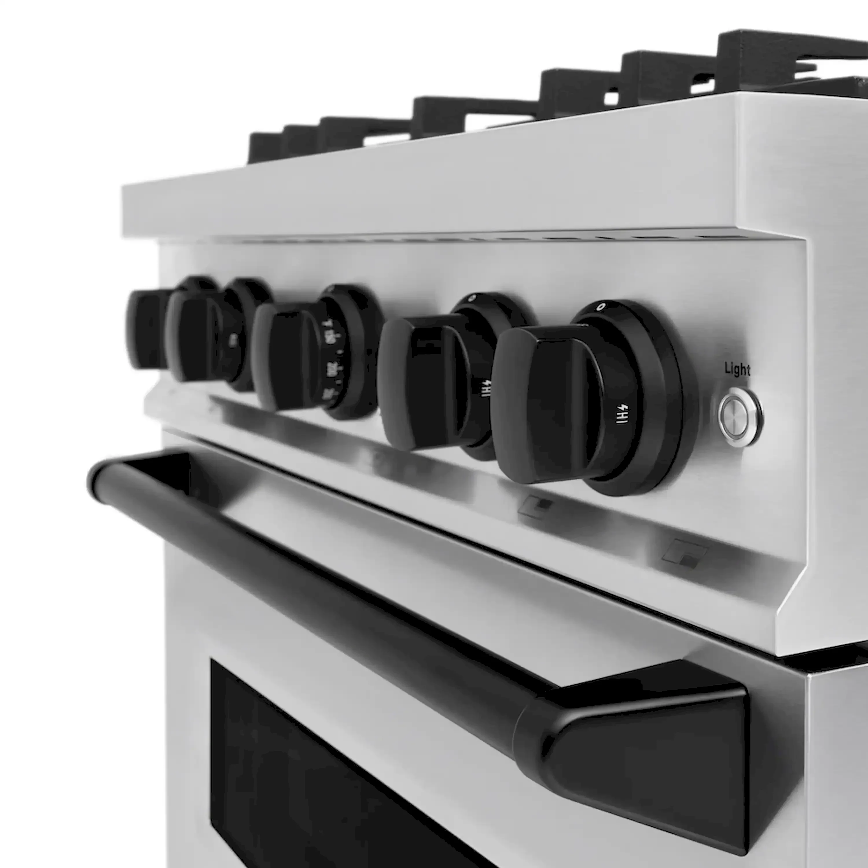 ZLINE Autograph Edition 30-Inch Classic Series Gas Range with 4 Gas Burner Cooktop and 4.2 Cu. Ft. Gas Convection Oven  in Stainless Steel and Matte Black Accents (CGRZ-30-MB) - Image 6