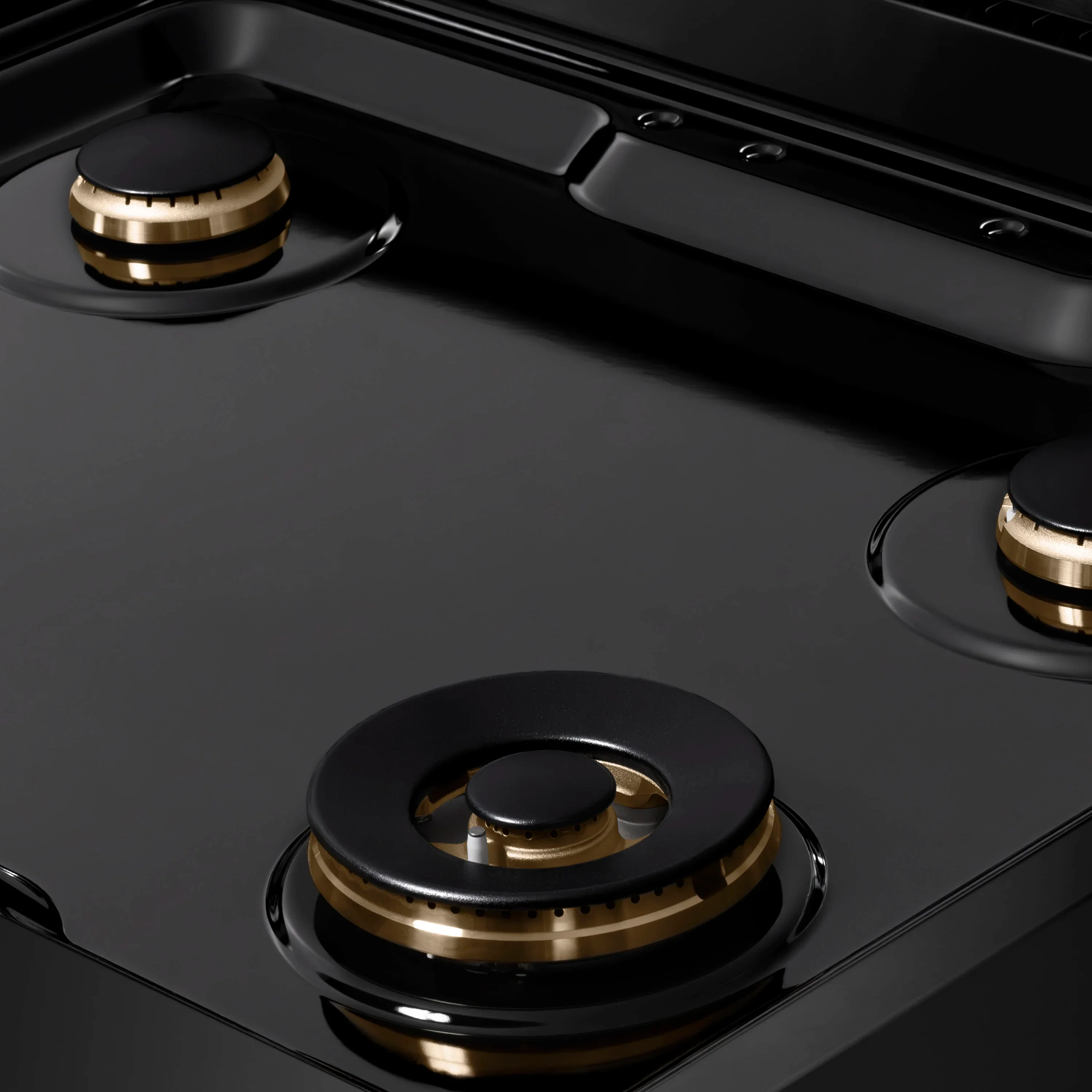 ZLINE Autograph Edition 30-Inch Paramount Gas Rangetop with 4 Burners and Porcelain Cooktop in Black Stainless Steel with Champagne Bronze Accents (SRTBZ-30-CB) - Image 5