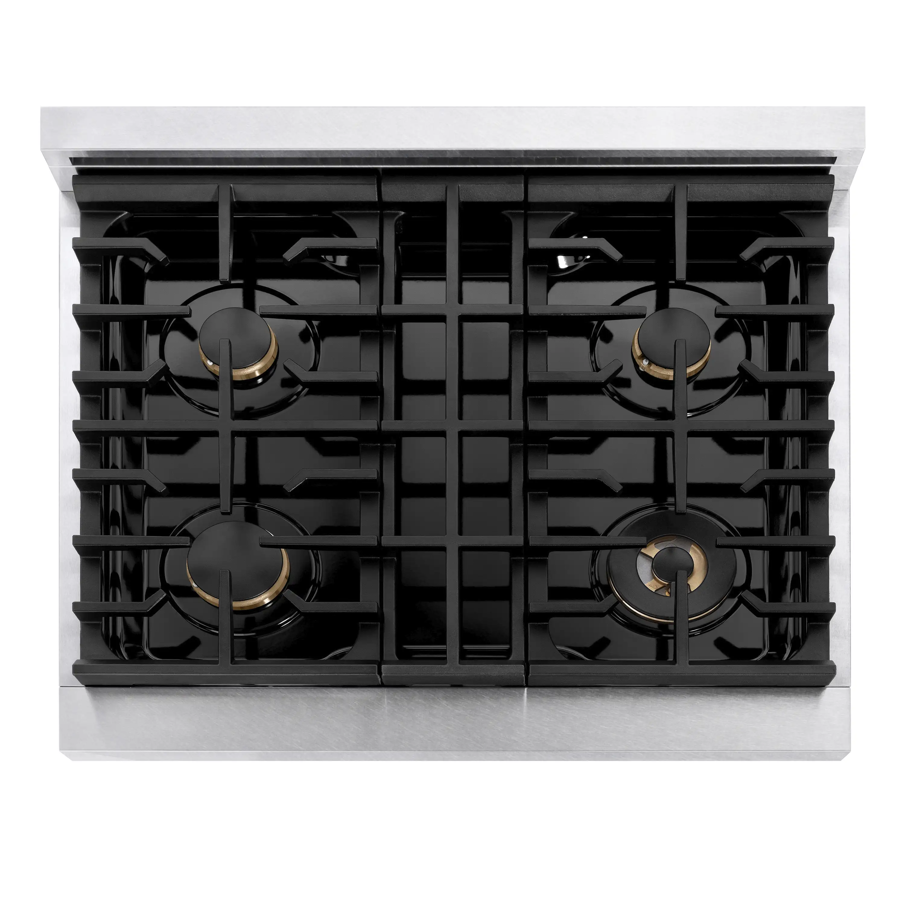 ZLINE Autograph Edition 30-Inch Paramount Gas Rangetop with 4 Burners and Porcelain Cooktop in Satin Stainless Steel with Matte Black Accents (SRTSZ-30-MB) - Image 3