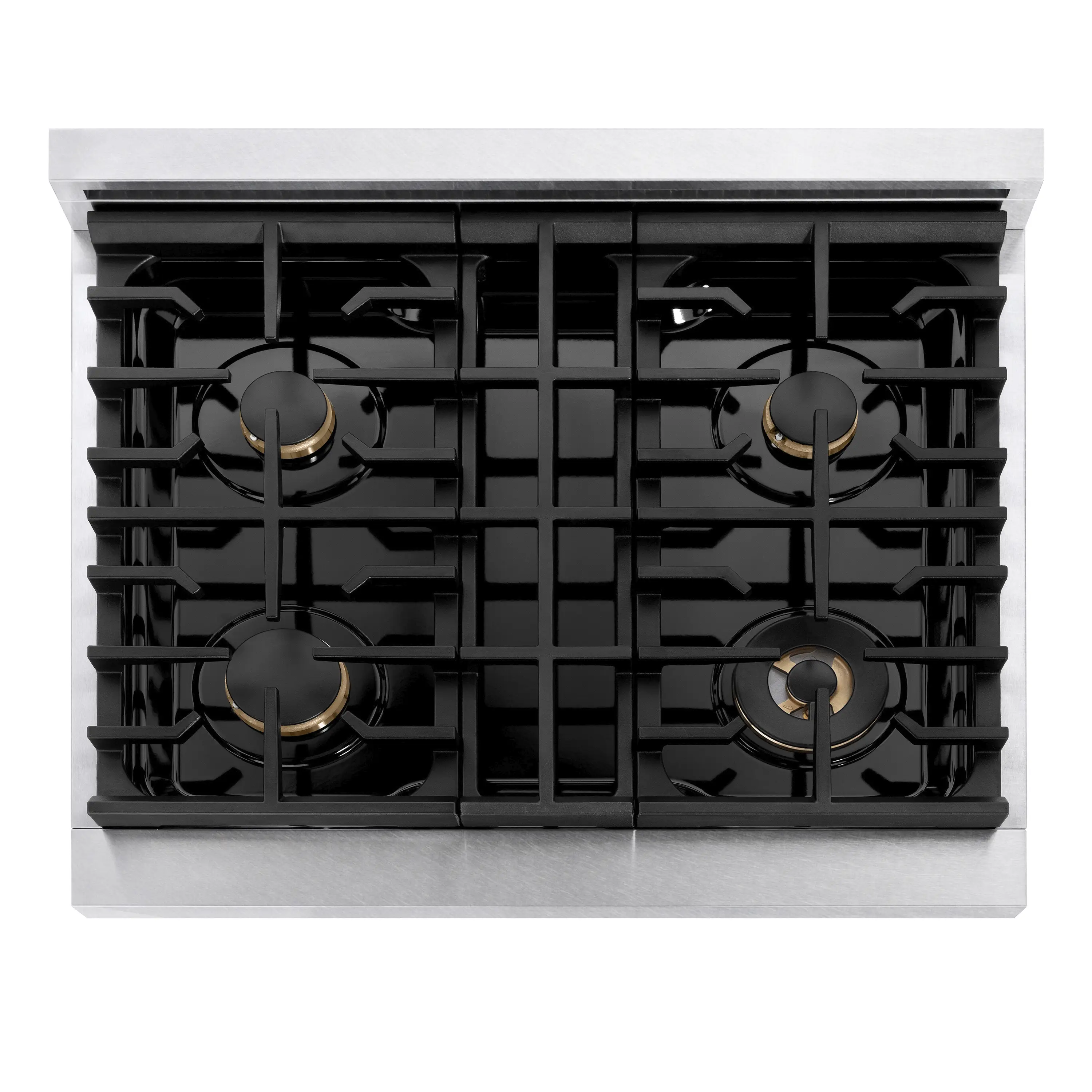 ZLINE Autograph Edition 30-Inch Paramount Gas Rangetop with 4 Burners and Porcelain Cooktop in Satin Stainless Steel with Polished Gold Accents (SRTSZ-30-G) - Image 3