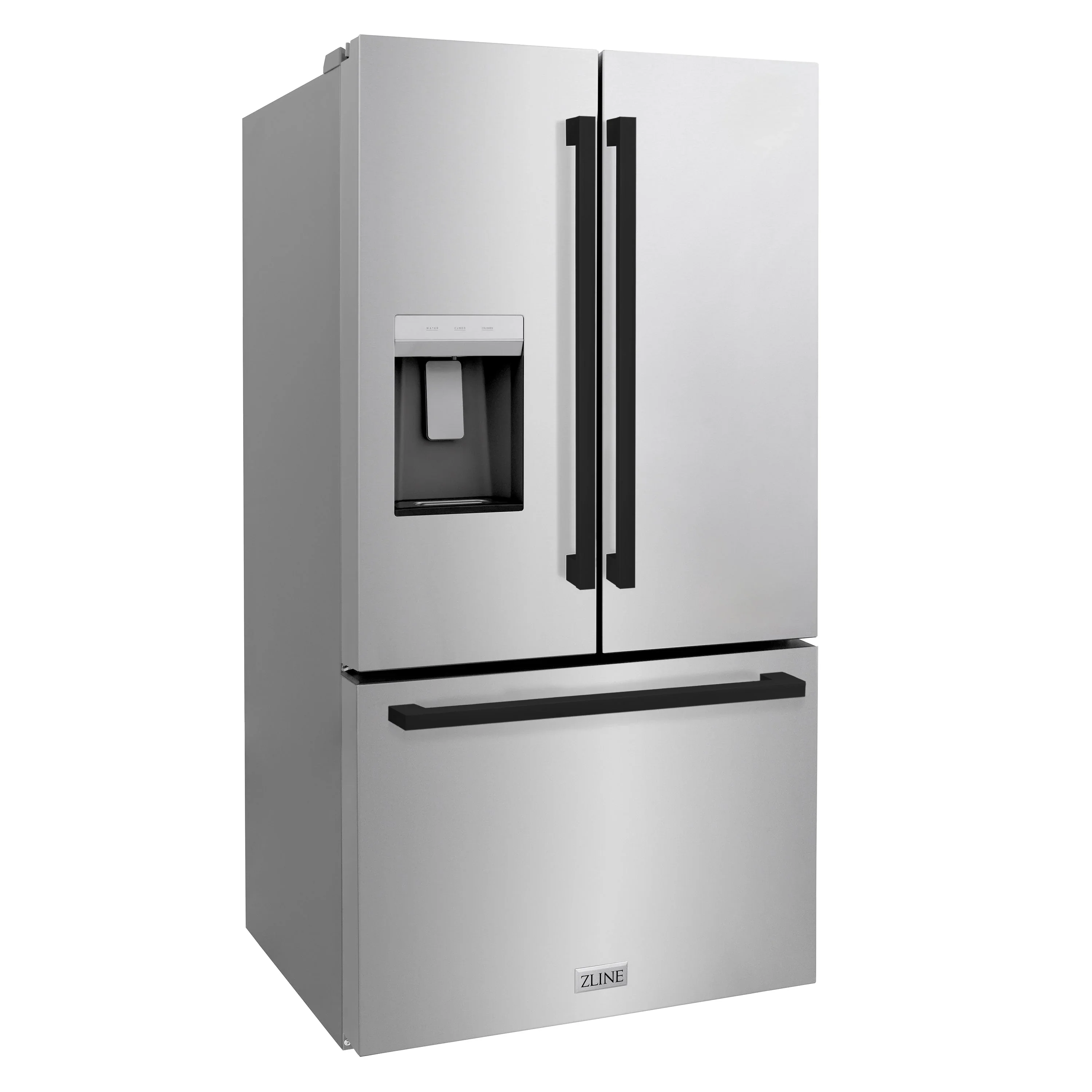 ZLINE Autograph Edition 36-Inch 28.9 cu. ft. Standard-Depth French Door External Water Dispenser Refrigerator with Dual Ice Maker in Fingerprint-Resistant Stainless Steel and Matte Black Modern Handles (RSMZ-W-36-FMB) - Image 4