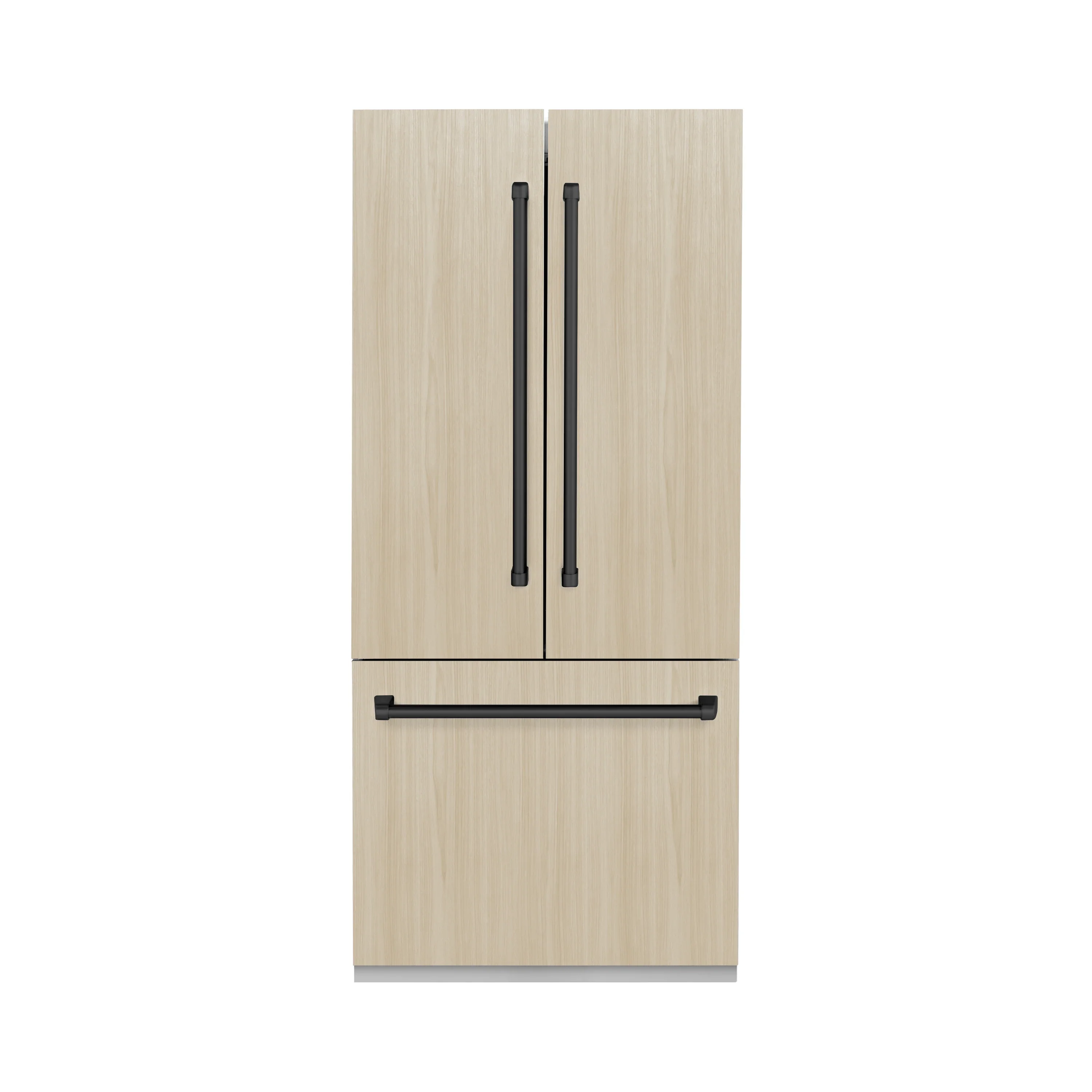 ZLINE Autograph Edition 36-Inch 19.6 cu. ft. French Door Built-In Bottom Freezer Refrigerator with Water Dispenser and Ice Maker with Graphite Gray Interior in Panel Ready and Matte Black Accents (GRBIVZ-36-MB) - Image 3