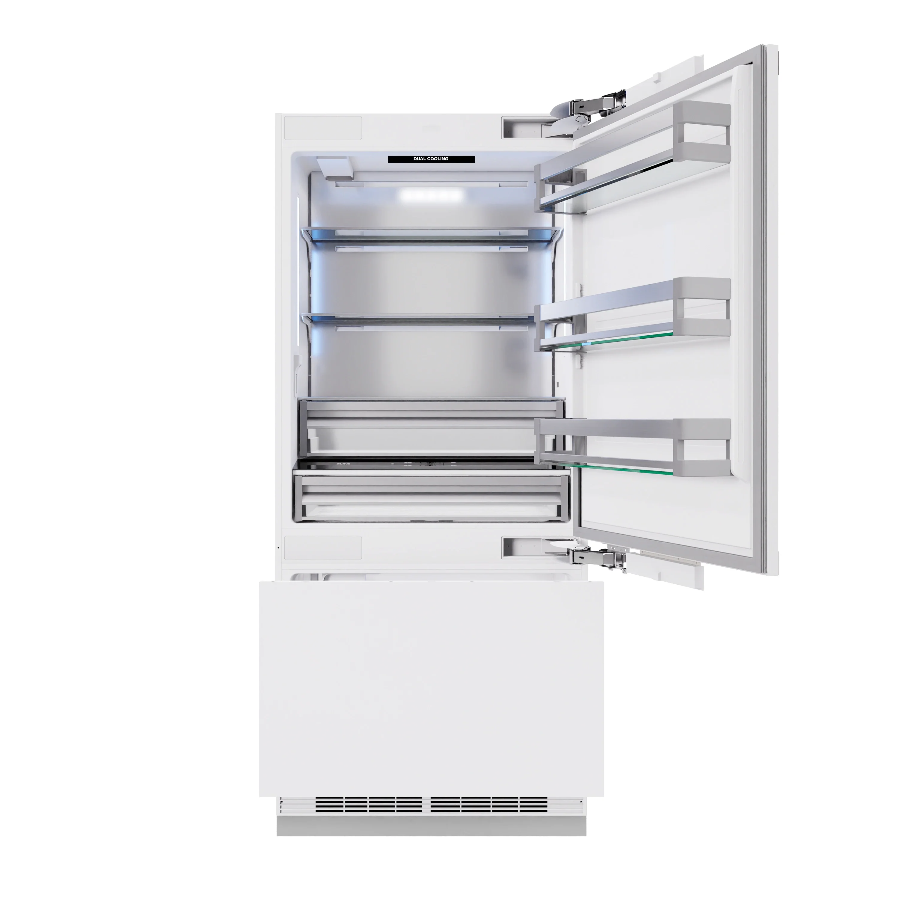 ZLINE Autograph Edition 36-Inch 19.8 Cu. Ft. Built-In Bottom Freezer Refrigerator with Water Dispenser and Ice Maker in Panel Ready with Champagne Bronze Accents (RBITZ-36-CB) - Image 6