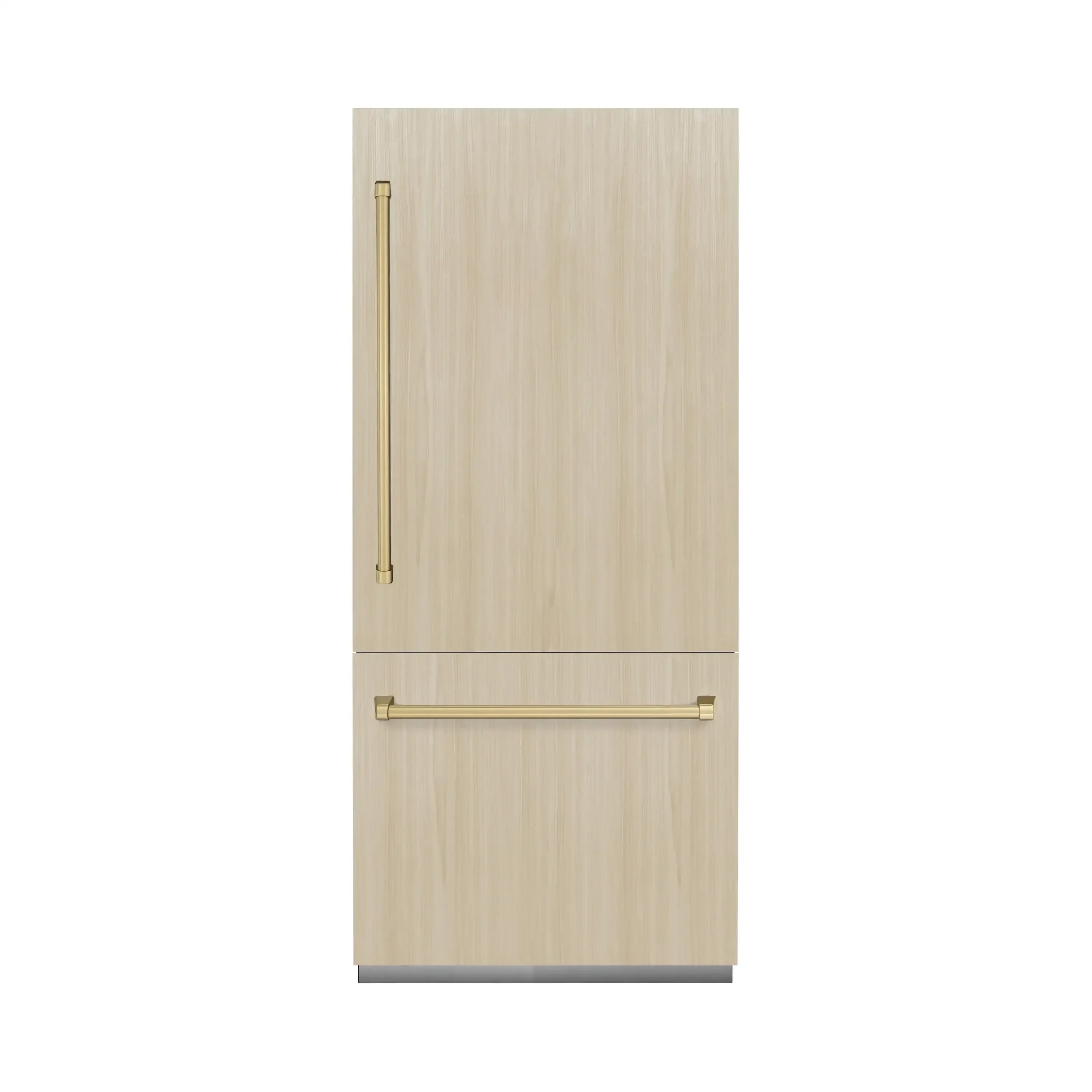 ZLINE Autograph Edition 36-Inch 19.8 Cu. Ft. Built-In Bottom Freezer Refrigerator with Water Dispenser and Ice Maker in Panel Ready with Graphite Gray Interior and Champagne Bronze Accents (GRBITZ-36-CB) - Image 4