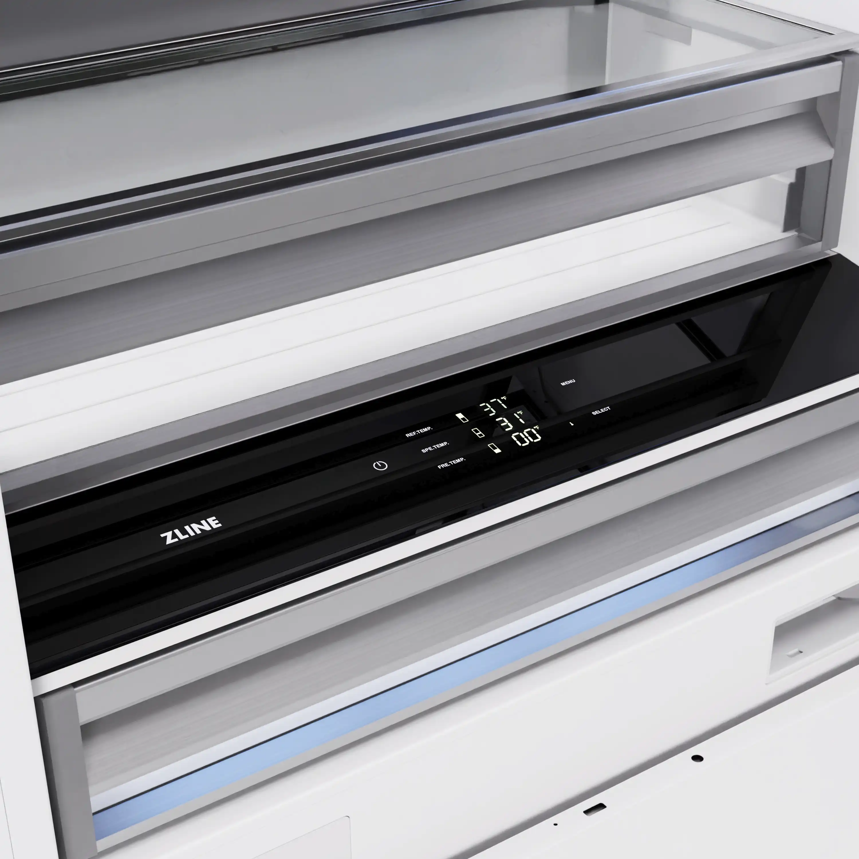 ZLINE Autograph Edition 36-Inch 19.8 Cu. Ft. Built-In Bottom Freezer Refrigerator with Water Dispenser and Ice Maker in Panel Ready with Matte Black Accents (RBITZ-36-MB) - Image 14