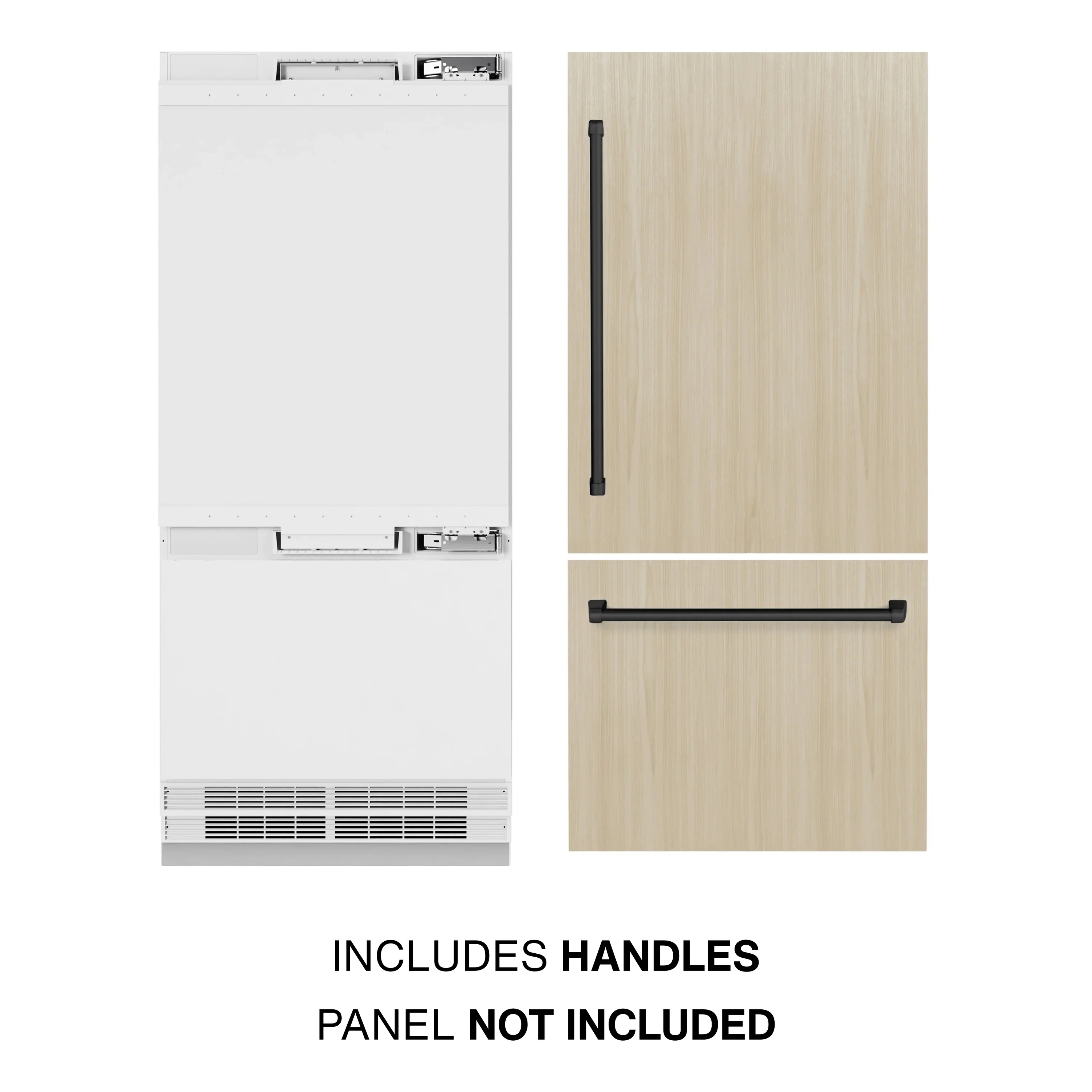 ZLINE Autograph Edition 36-Inch 19.8 Cu. Ft. Built-In Bottom Freezer Refrigerator with Water Dispenser and Ice Maker in Panel Ready with Matte Black Accents (RBITZ-36-MB) - Image 3