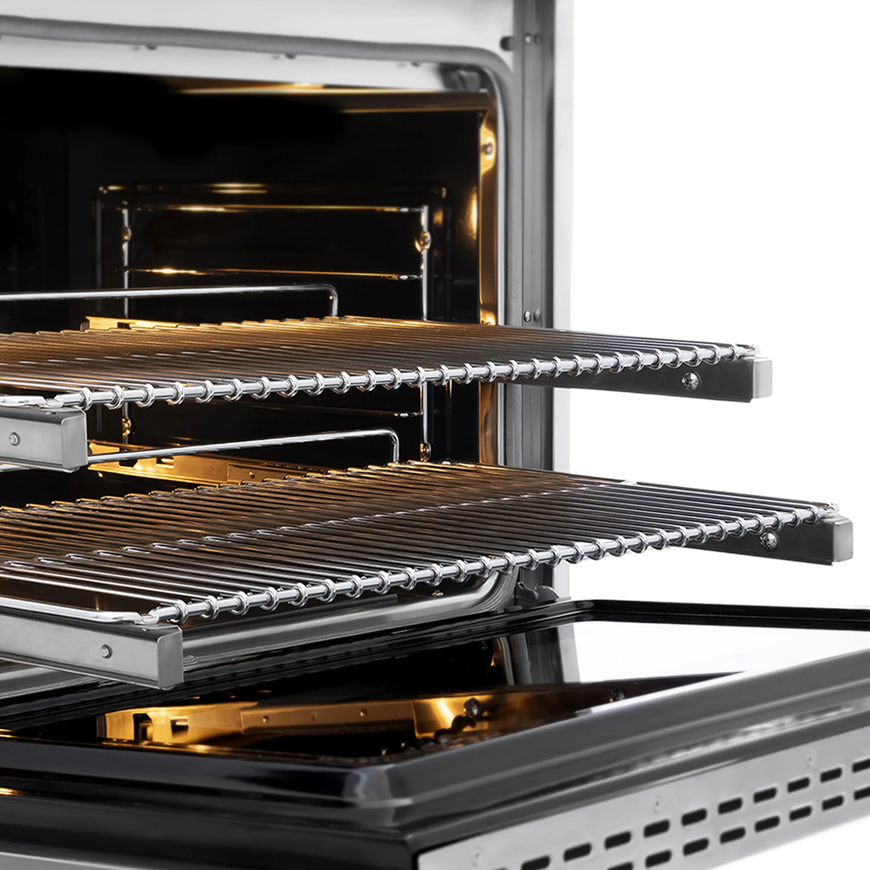 ZLINE Autograph Edition 36-Inch 5.2 cu. ft. Paramount Dual Fuel Range with 6 Burner DuoPro™ Cooktop and Electric Convection Oven in Stainless Steel and Polished Gold Accents (PSDRZ-36-G) - Image 3