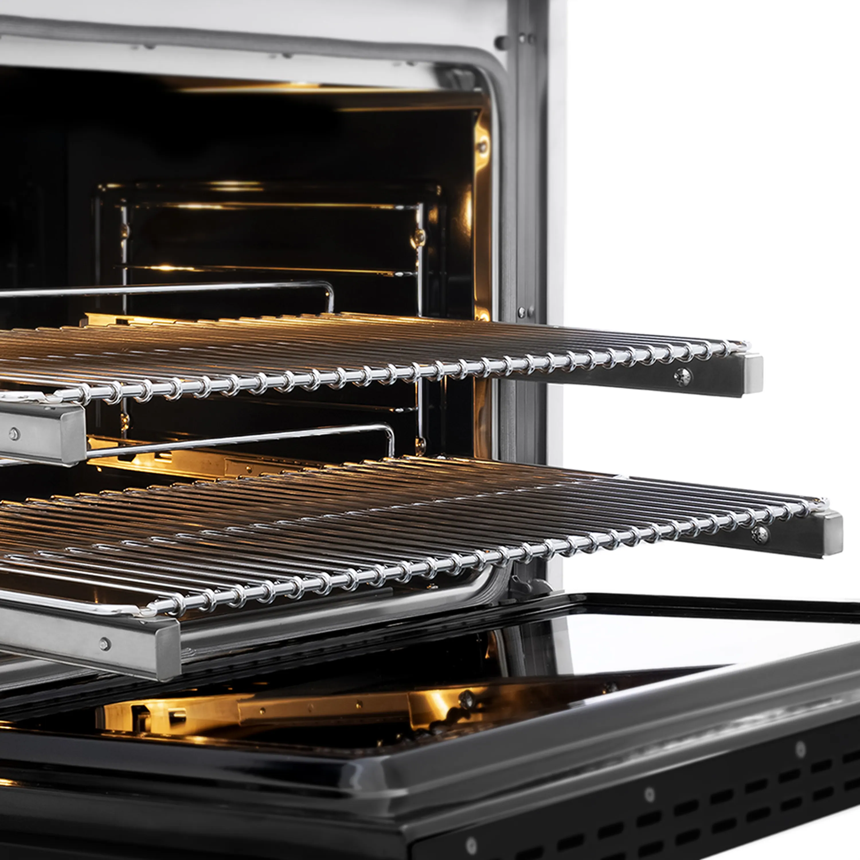 ZLINE Autograph Edition 36-Inch 5.2 cu. ft. Paramount Dual Fuel Range with 6 Burner DuoPro™ Cooktop and Electric Convection Oven with Black Matte Door and Polished Gold Accents (PSDRZ-BLM-36-G) - Image 3