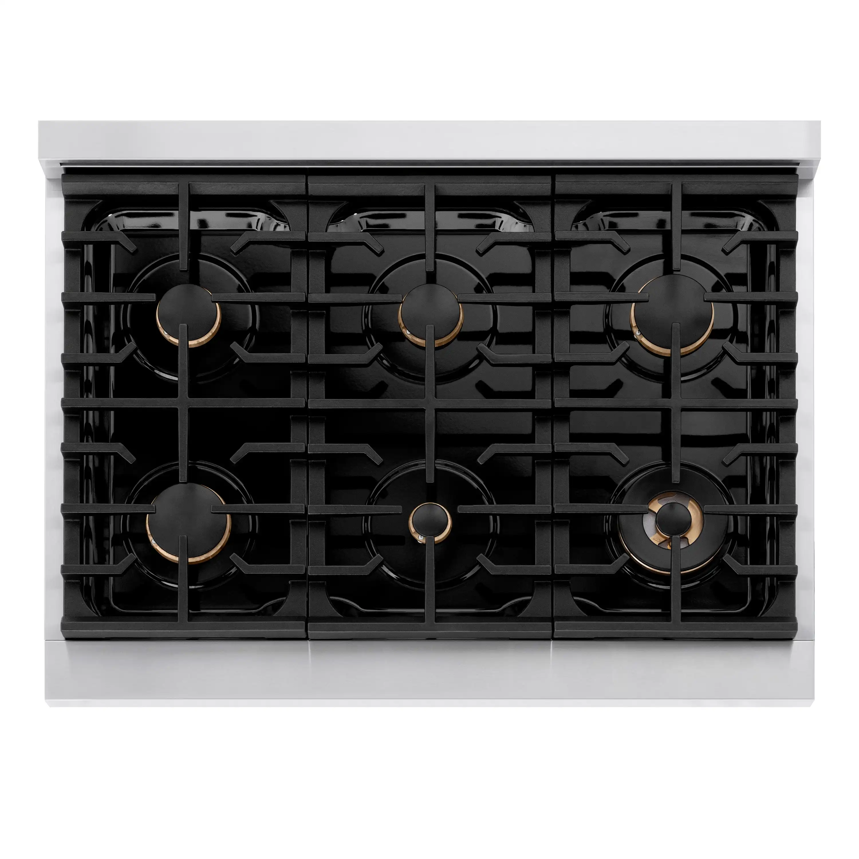 ZLINE Autograph Edition 36-Inch 5.2 cu. ft. Paramount Dual Fuel Range with 6 Burner Gas Cooktop and Electric Convection Oven in Stainless Steel with White Matte Door and Matte Black Accents (SDRZ-WM-36-MB) - Image 4