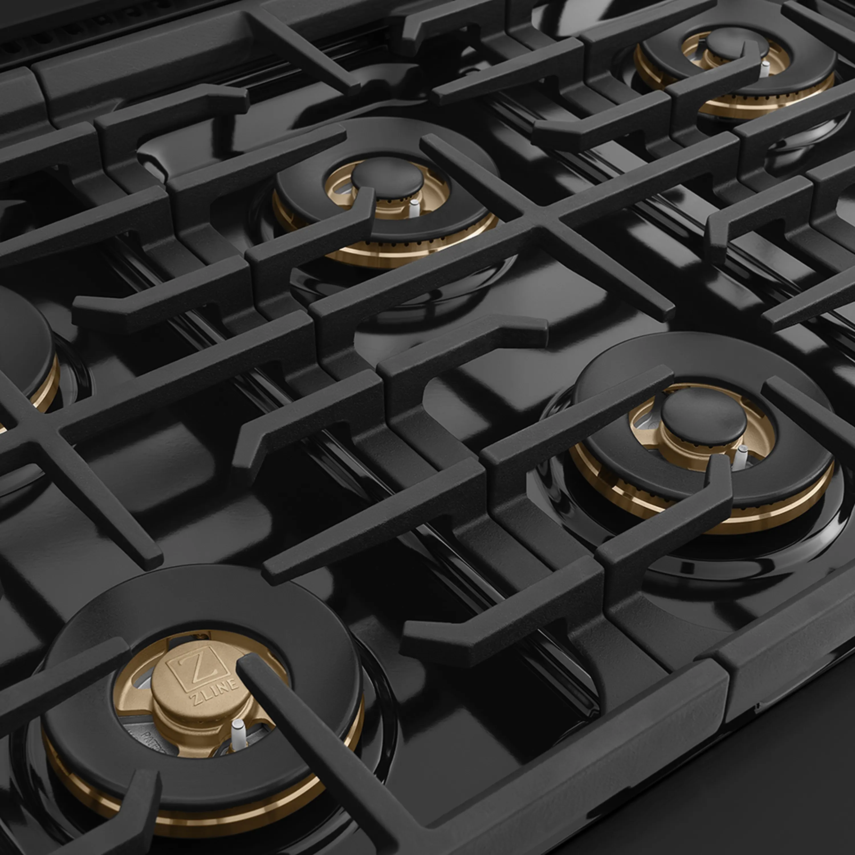 ZLINE Autograph Edition 36-Inch 5.2 cu. ft. Paramount Gas Range with 6 Burner DuoPro™ Cooktop and Convection Gas Oven in Black Stainless Steel and Polished Gold Accents (PSGRBZ-36-G) - Image 4