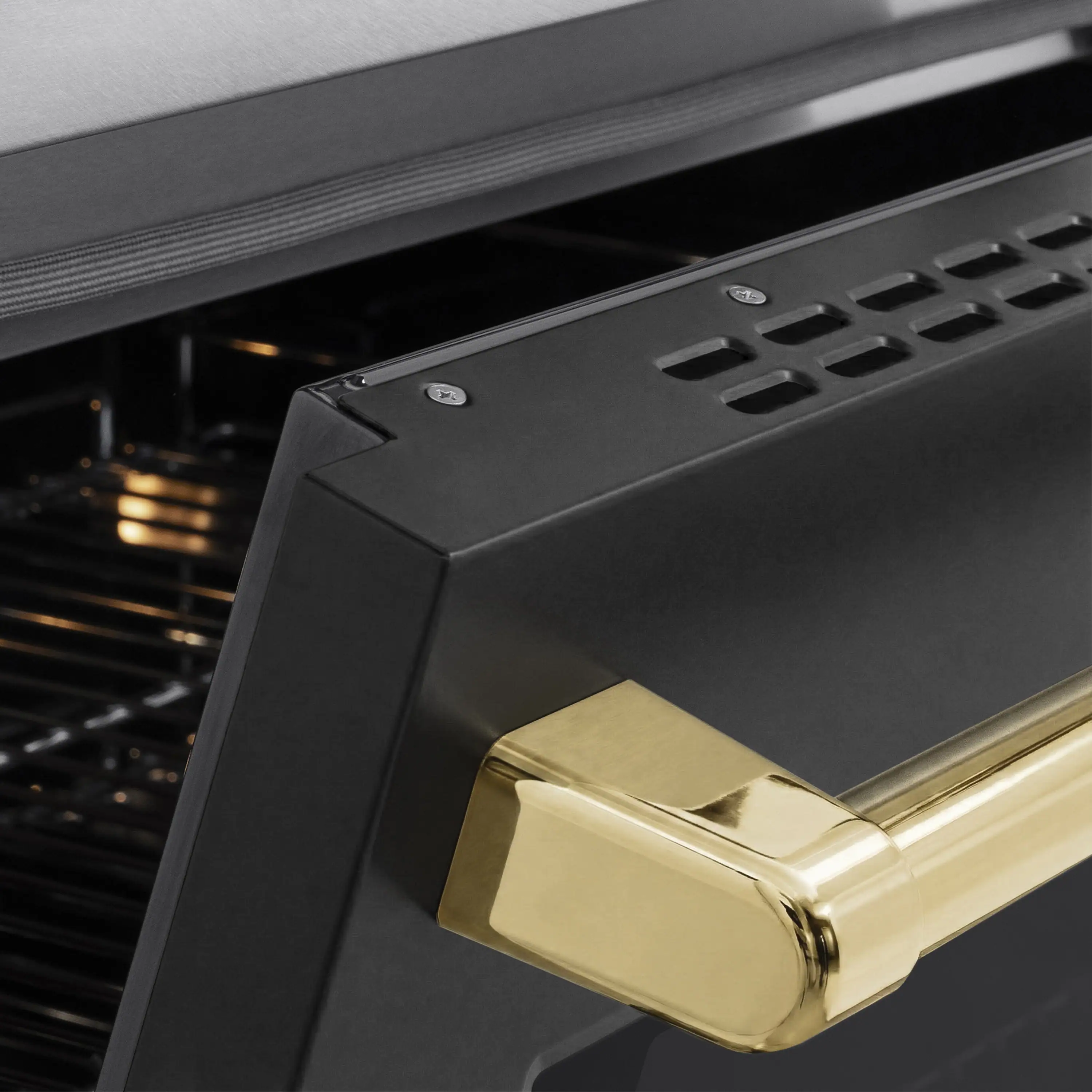 ZLINE Autograph Edition 36-Inch 5.2 Cu. Ft. Paramount Induction Range with 5 Element Cooktop and Electric Convection Oven in Satin Stainless Steel with Black Matte Door and Polished Gold Accents (SINRSZ-BLM36-G) - Image 5