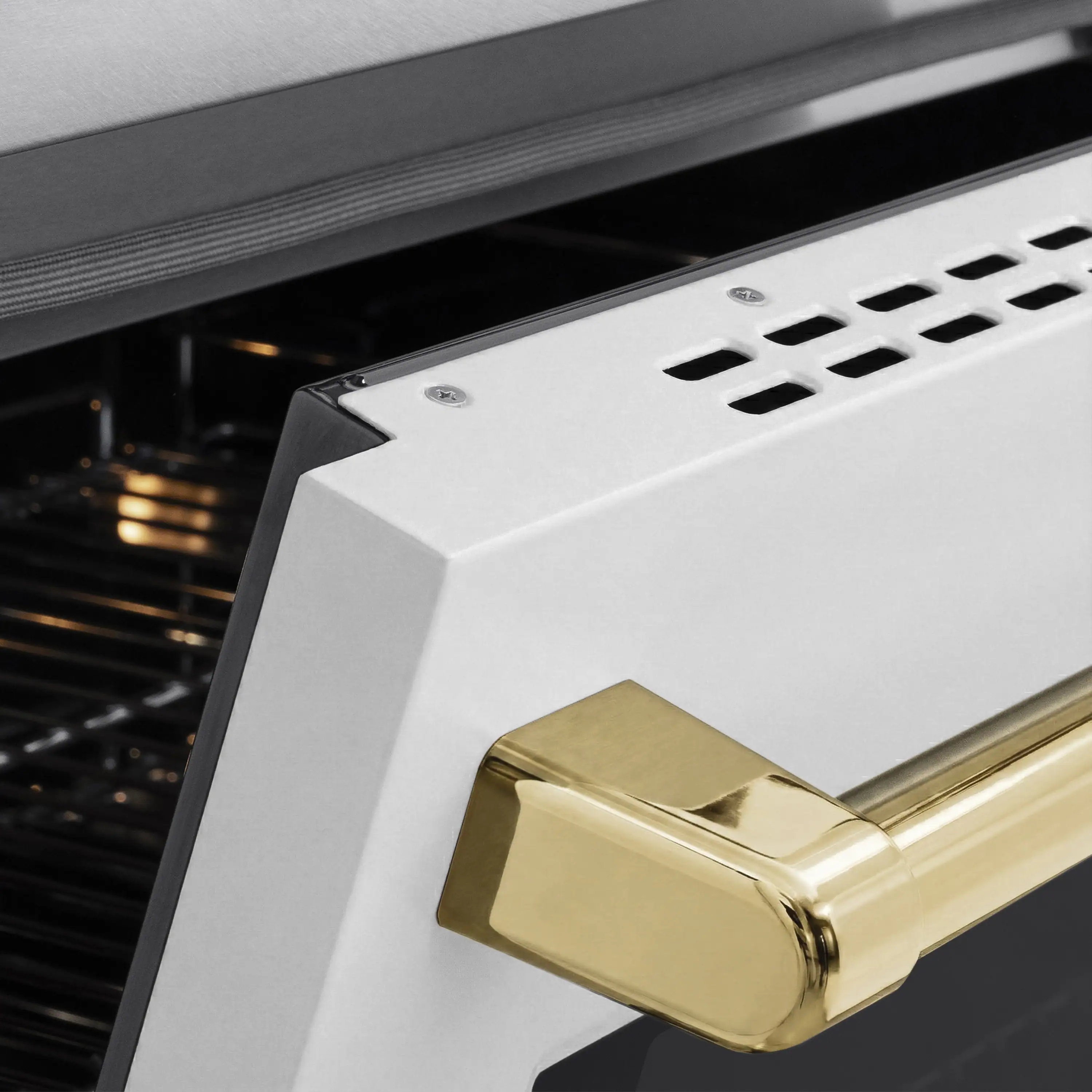 ZLINE Autograph Edition 36-Inch 5.2 Cu. Ft. Paramount Induction Range with 5 Element Cooktop and Electric Convection Oven in Satin Stainless Steel with White Matte Door and Polished Gold Accents (SINRSZ-WM-36-G) - Image 5