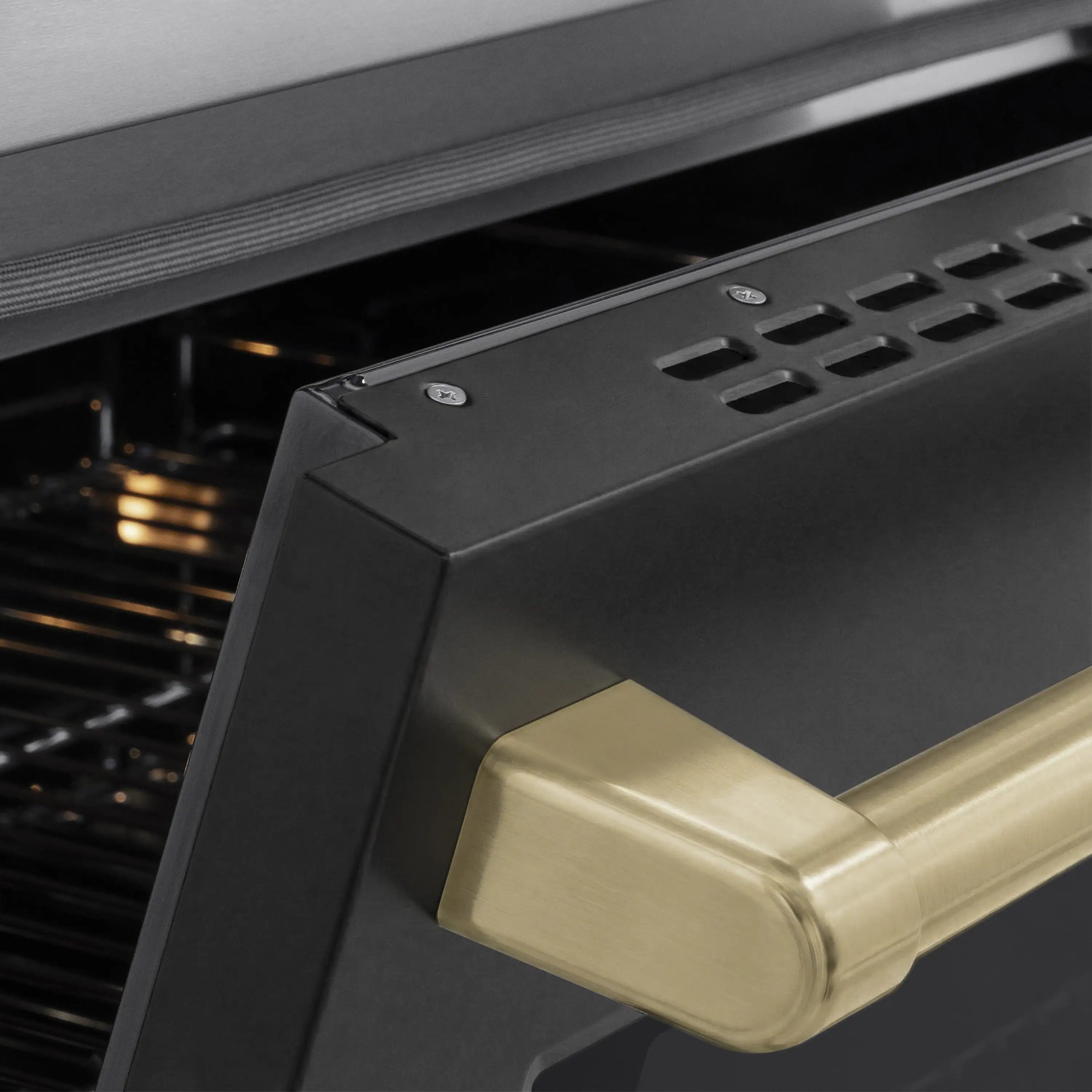 ZLINE Autograph Edition 36-Inch 5.2 cu. ft. Paramount Induction Range with 5 Element Cooktop and Electric Convection Oven in Stainless Steel with Black Matte Door and Champagne Bronze Accents (SINRZ-BLM-36-CB) - Image 5