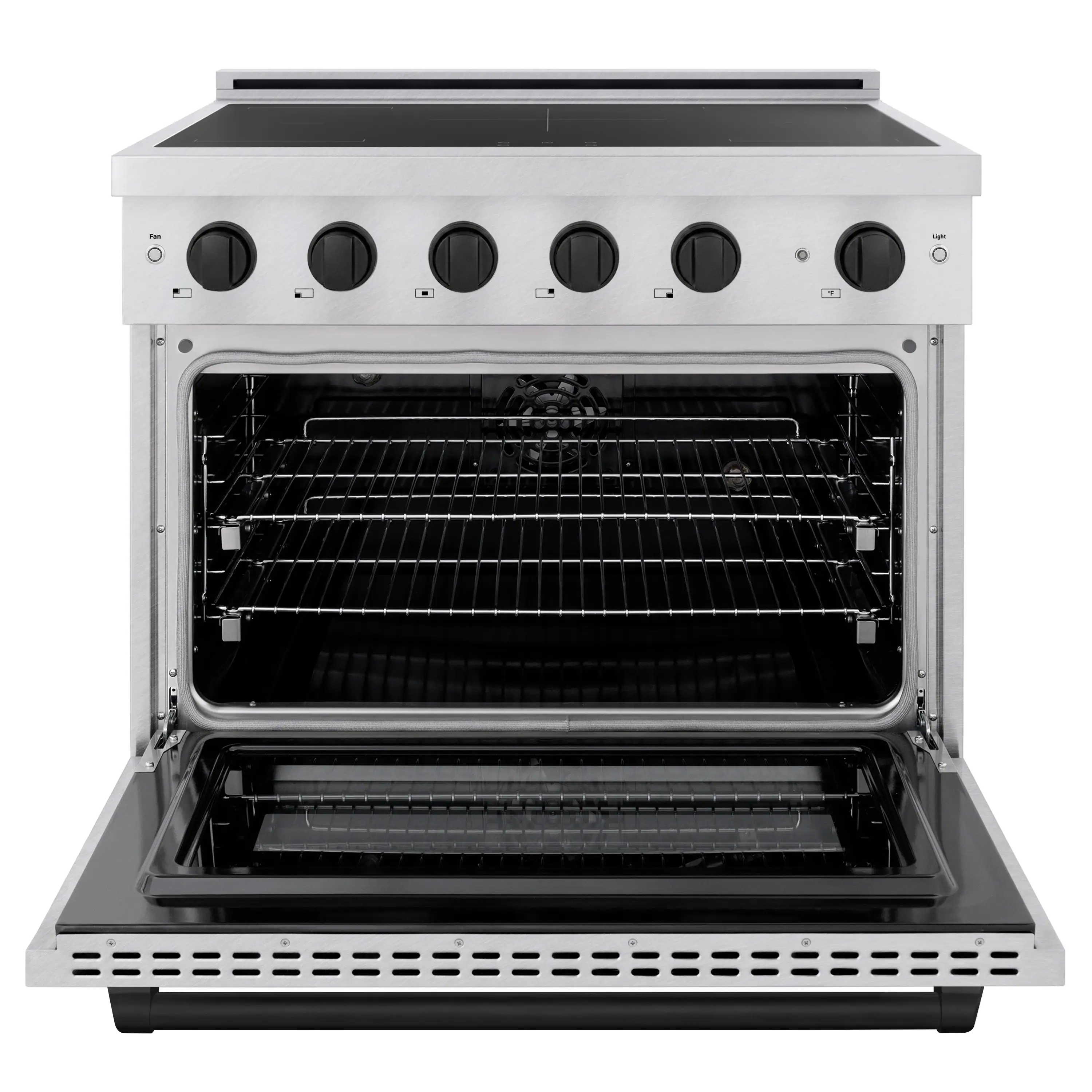 ZLINE Autograph Edition 36-Inch 5.2 Cu. Ft. Paramount Induction Range with 5 Element Cooktop and Electric Convection Oven in Stainless Steel with Matte Black Accents (SINRZ-36-MB) - Image 2